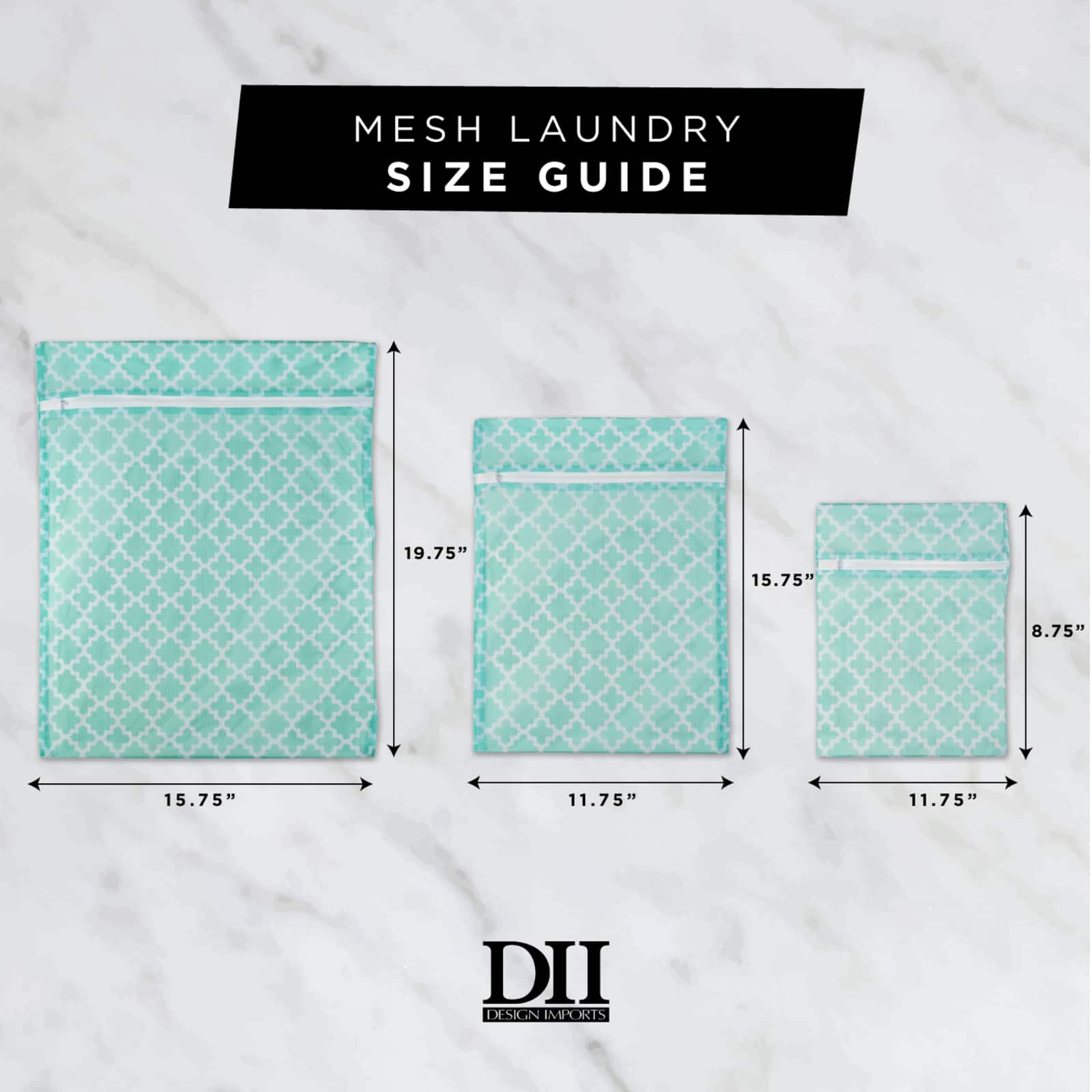 DII&#xAE; Aqua Lattice Mesh Laundry Bags, Set D