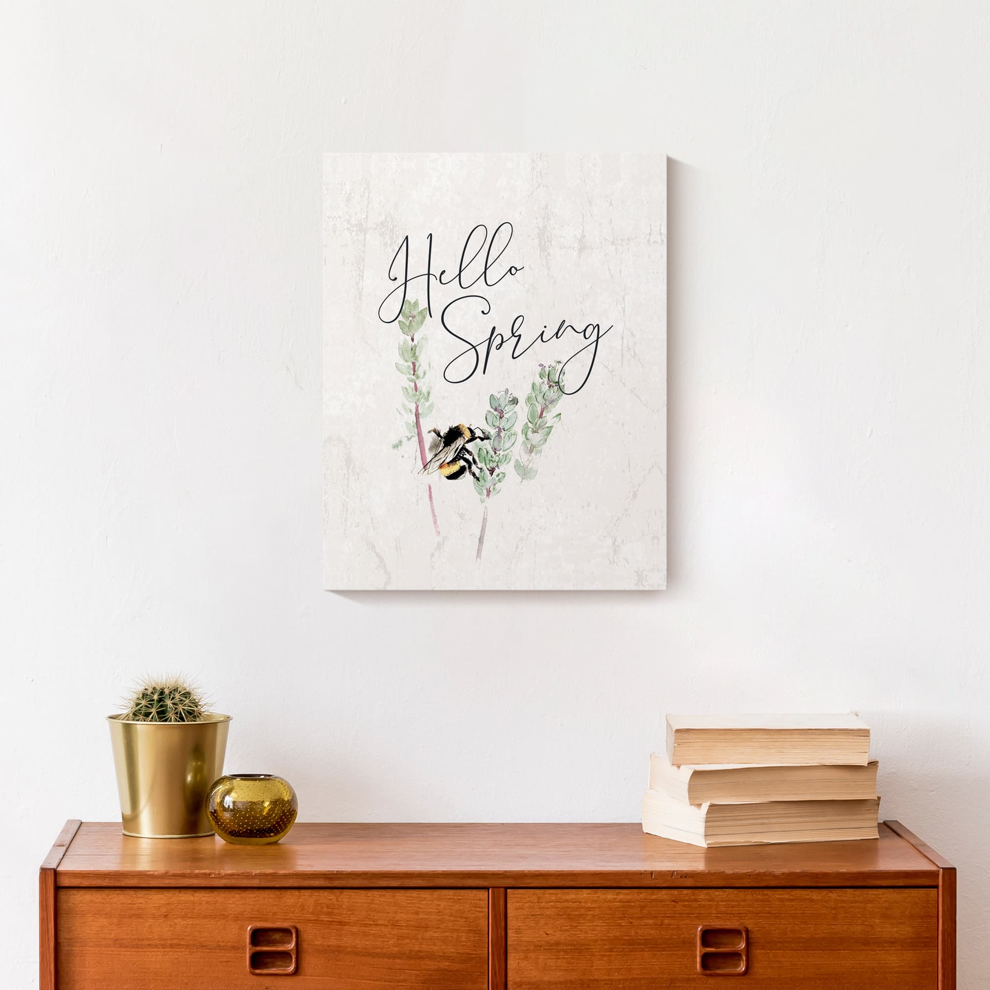 Hello Spring Bee 11&#x22; x 14&#x22; Canvas Wall Art