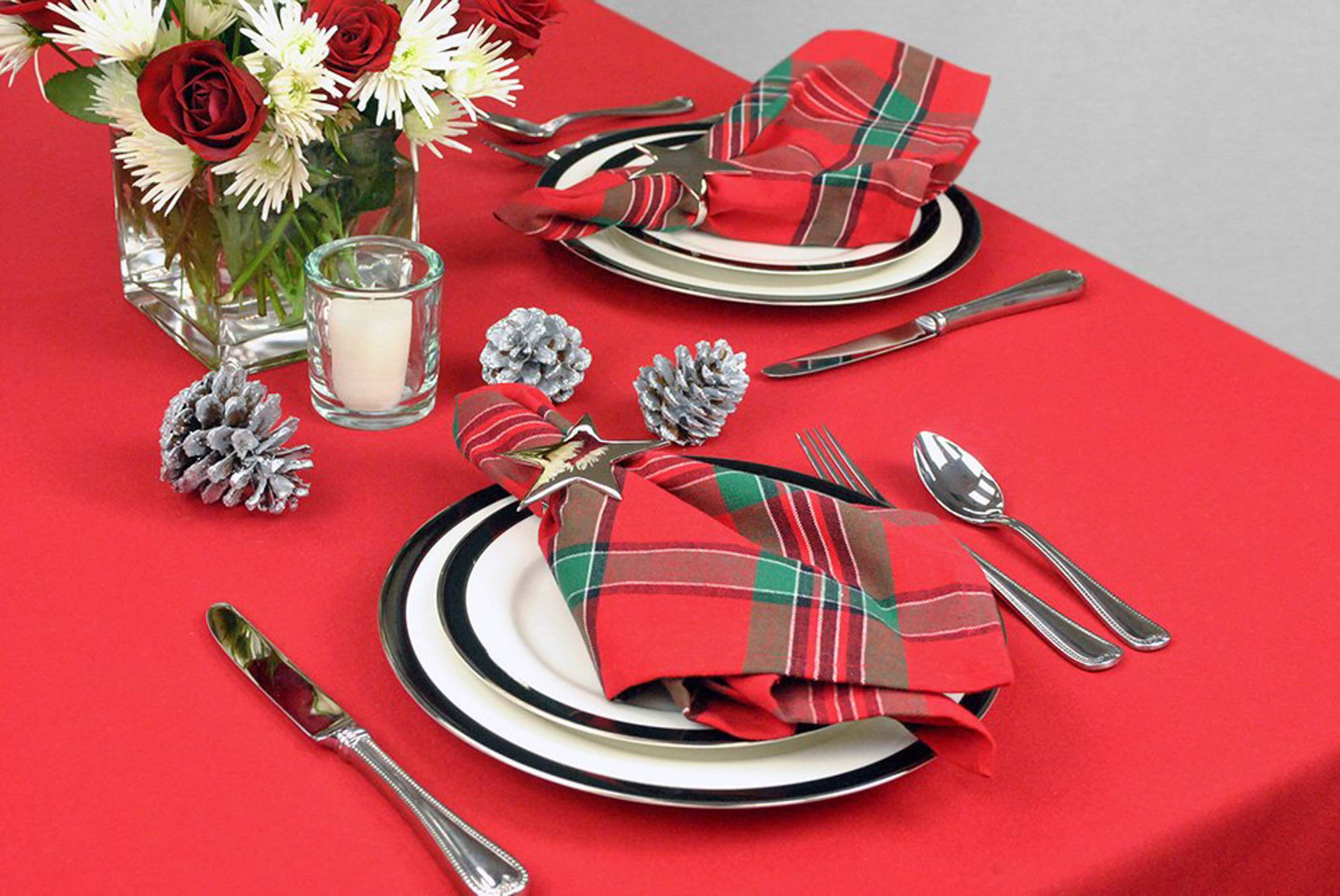 DII&#xAE; Red Polyester Tablecloth 52x70