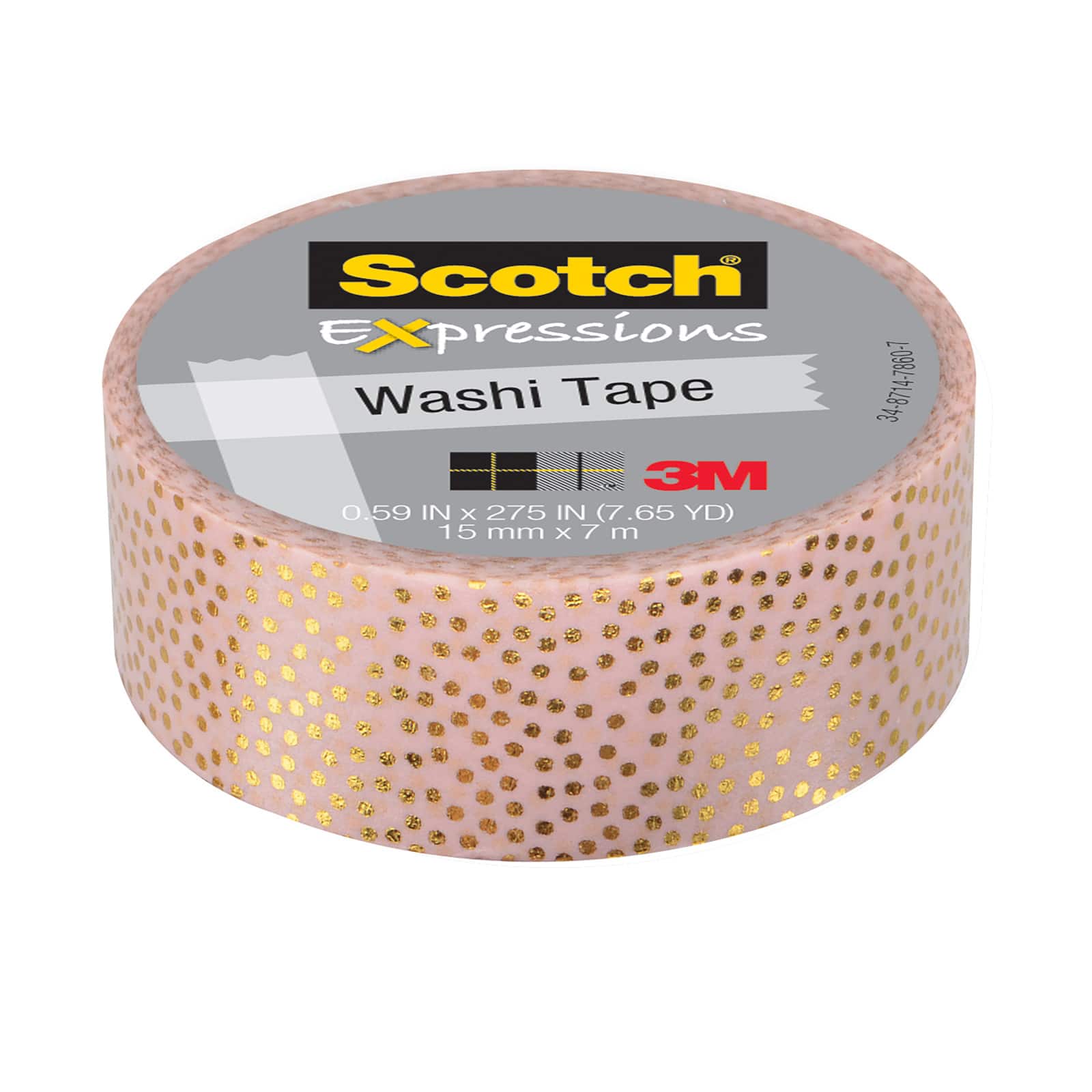 24 Pack: 3M Scotch&#xAE; Expressions Speckled Gold Pastel Pink Washi Tape