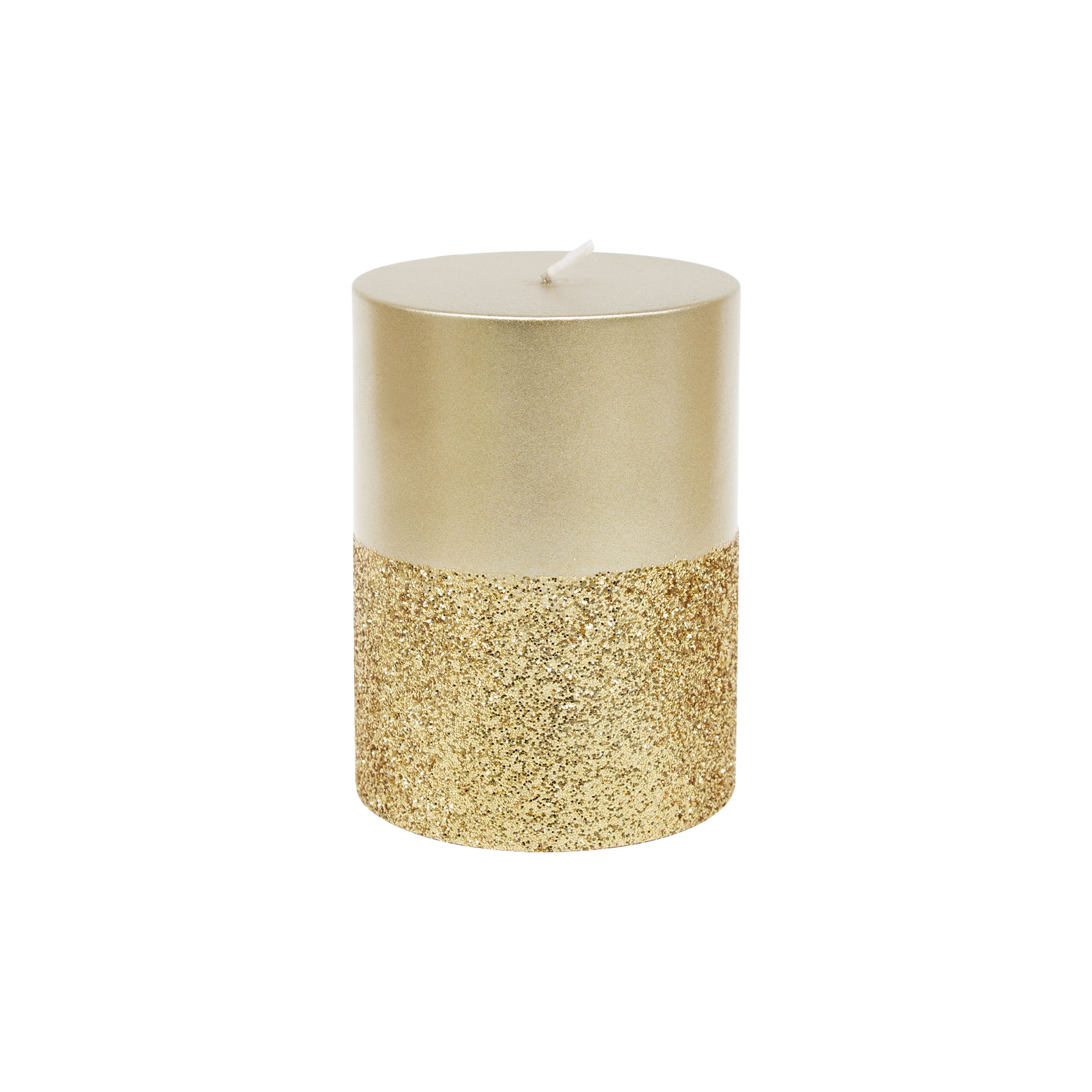 4&#x22; Metallic Gold Unscented Pillar Candle by Ashland&#xAE;