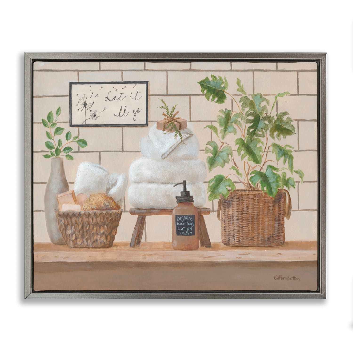 Stupell Industries Comforting Bathroom Spa Still Life Floater Framed Art