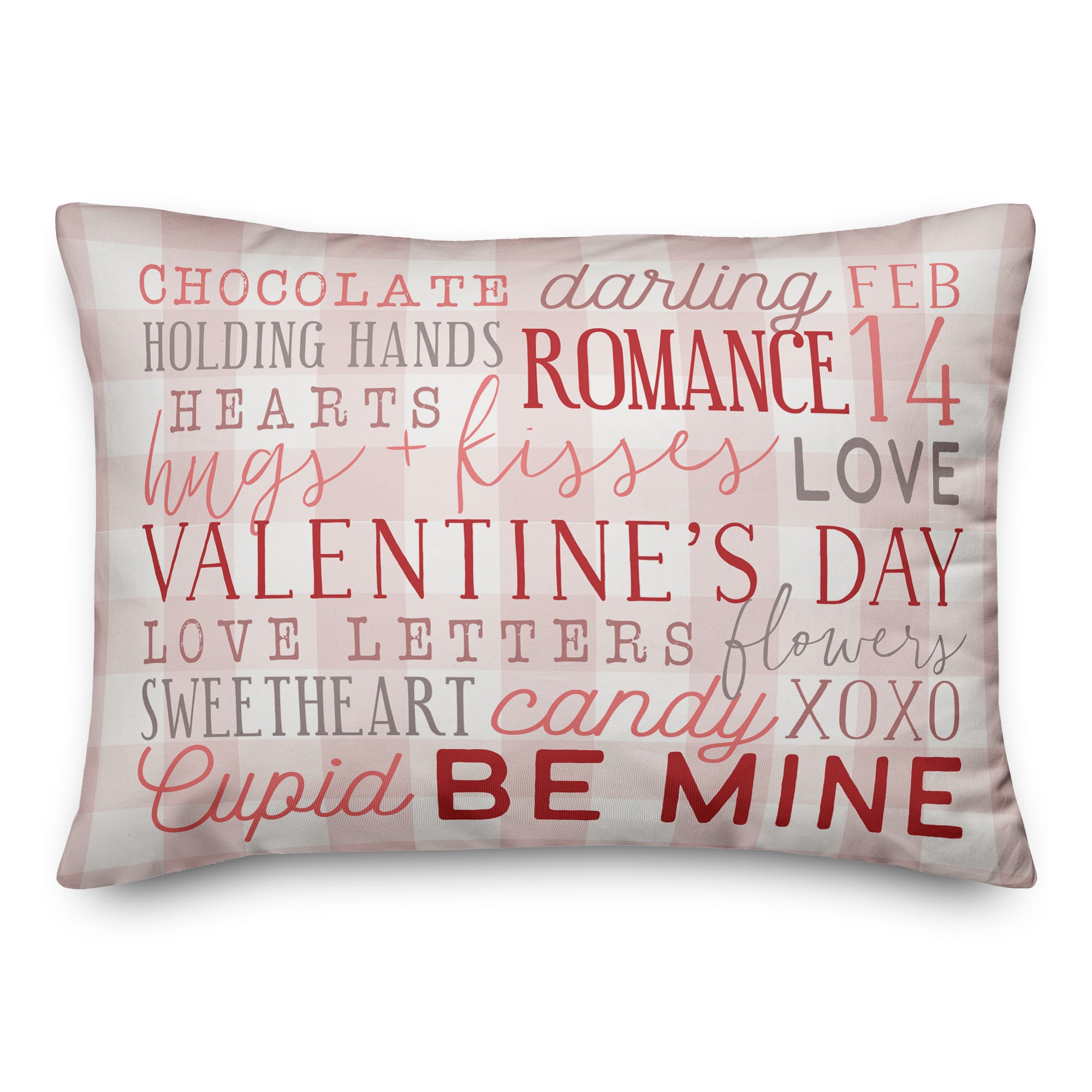 Valentine's Day Words Rectangle Throw Pillow