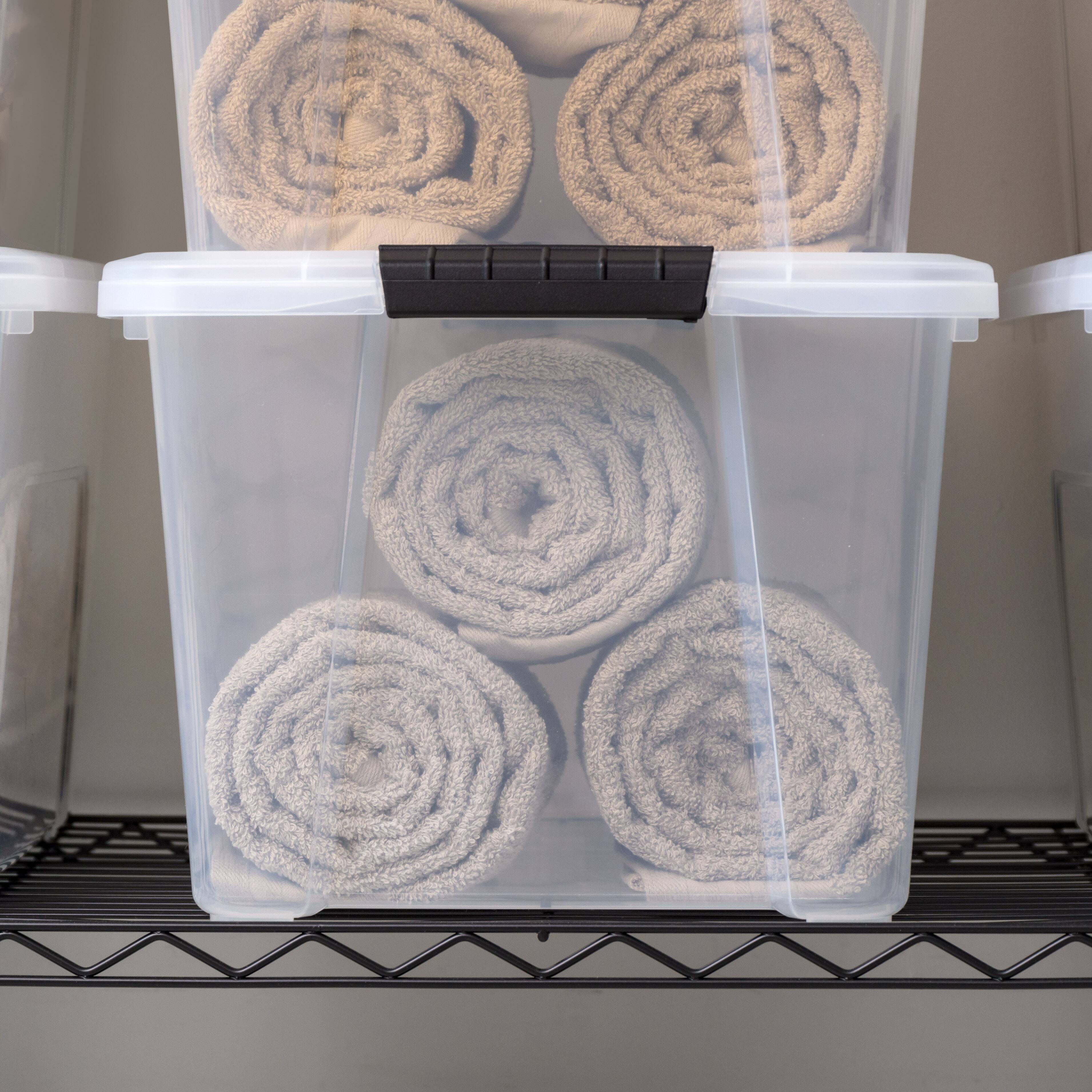 IRIS® 32qt. Buckled Clear Boxes with Clear Buckle Lids, 4ct.