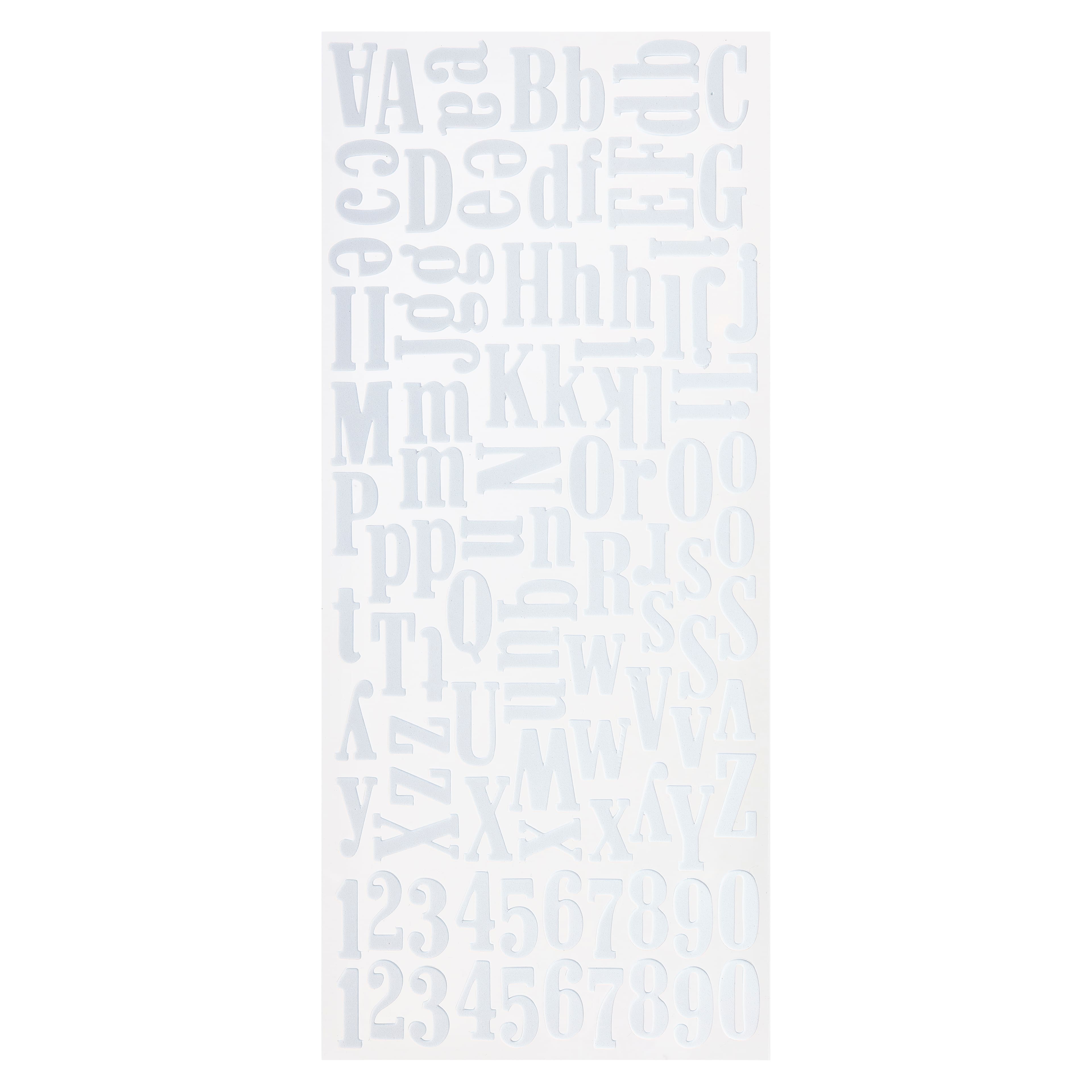 12 Packs: 104 ct. (1,248 total) Large White Alphabet Foam Stickers