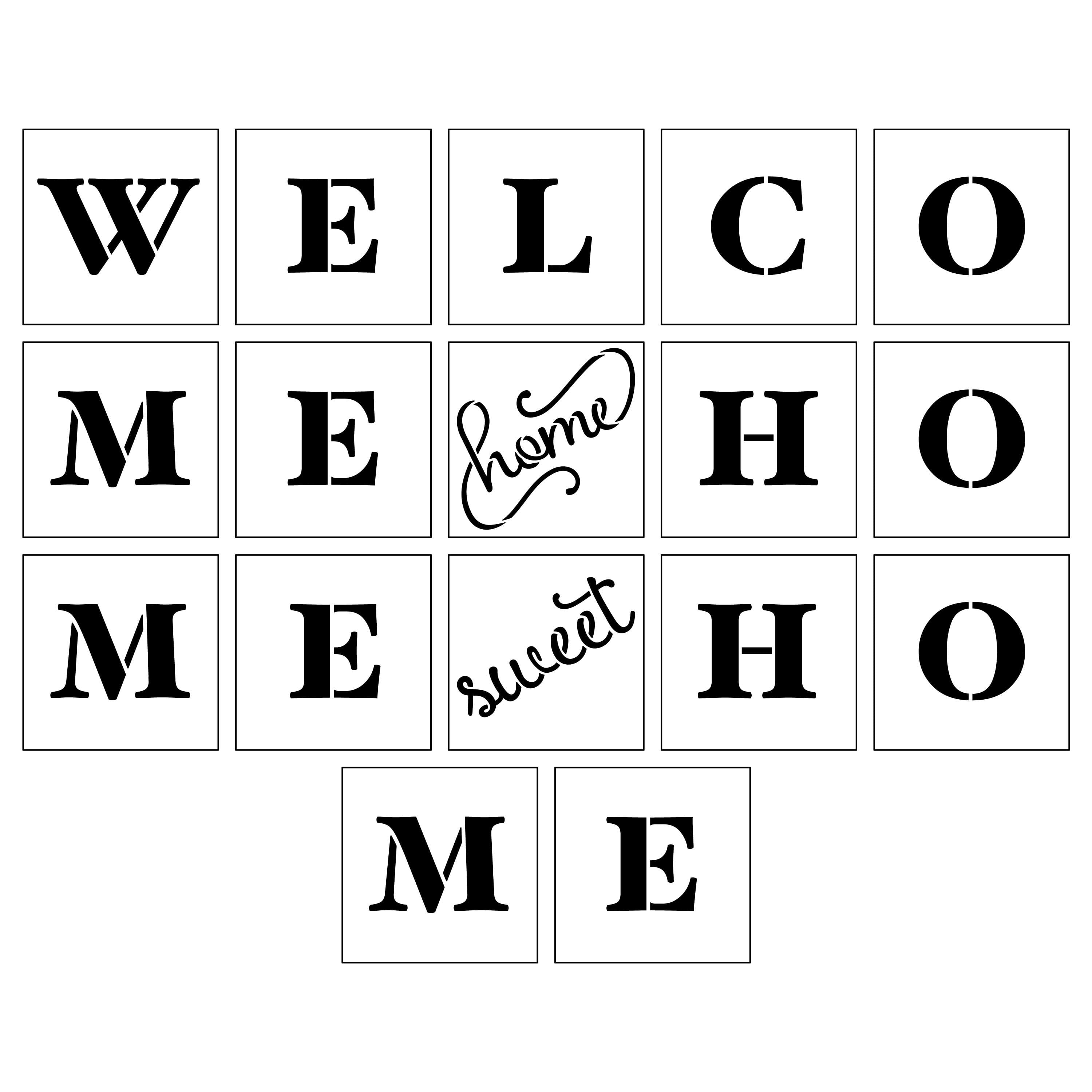 6 Pack: Welcome Home Stencils, 12&#x22; x 12&#x22; by Craft Smart&#xAE;