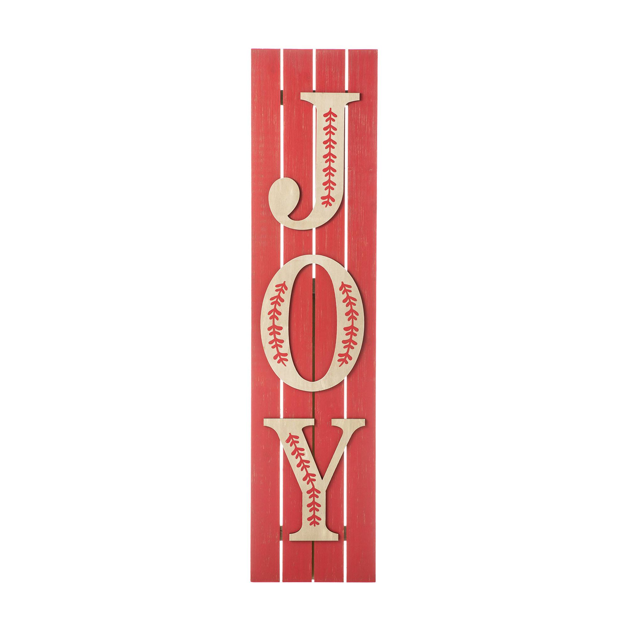 Glitzhome&#xAE; 42&#x22; Christmas JOY Wood Porch Sign