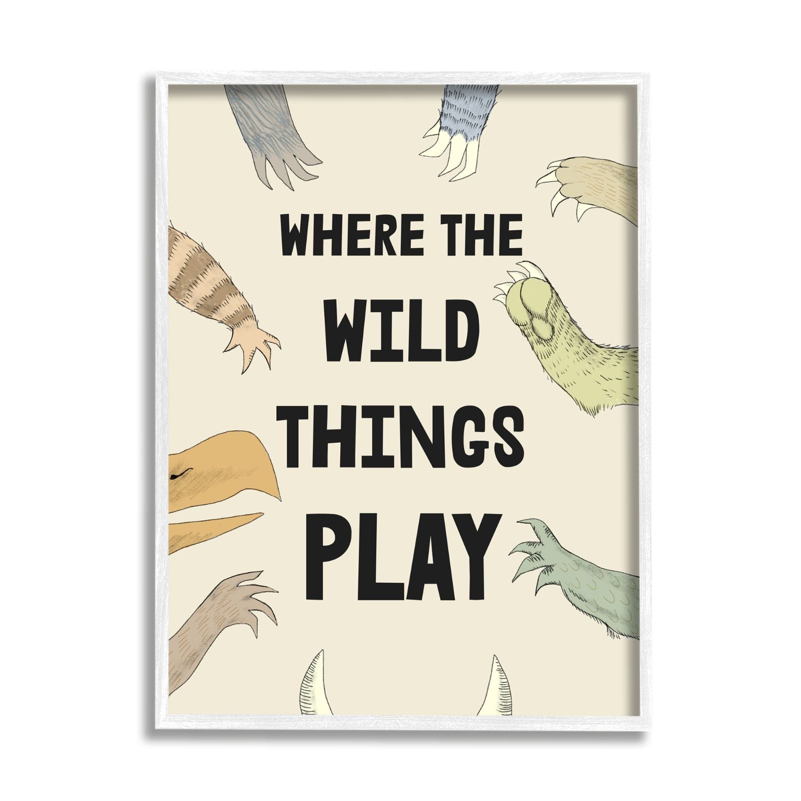 Stupell Industries Children's Wild Things Play Phrase Monster Hands Claws,24 x 30