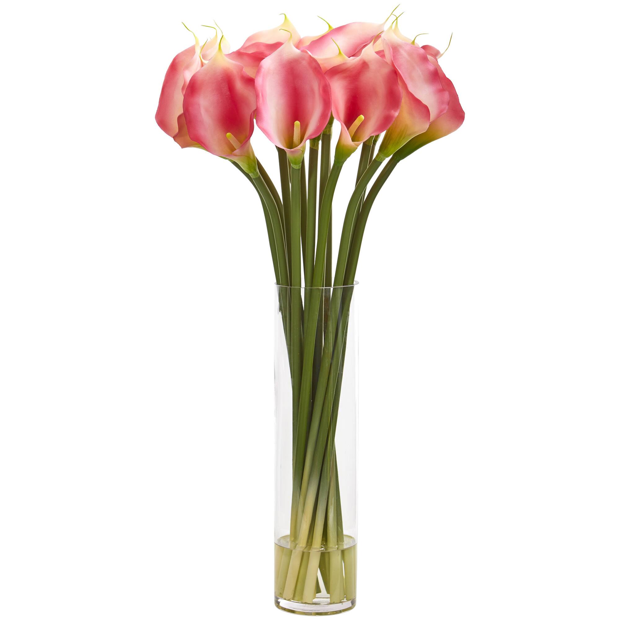 2.3ft. Calla Lily Artificial Arrangement in Clear Container