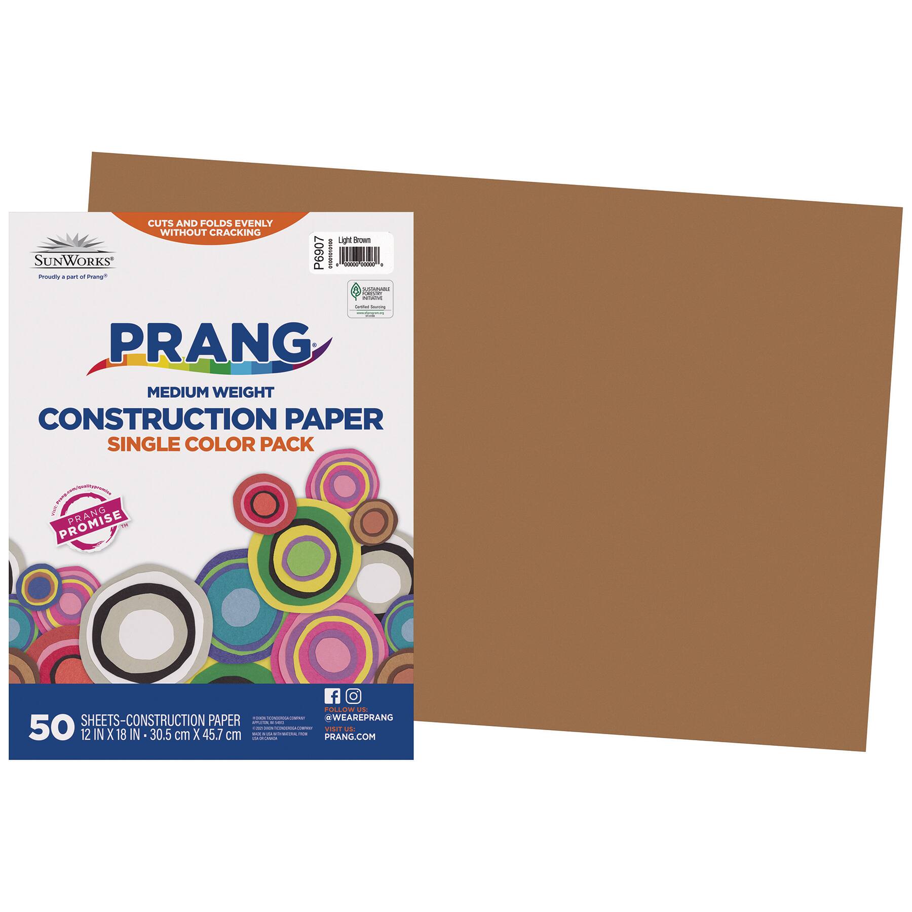 Prang&#xAE; 12&#x22; x 18&#x22; Construction Paper, 5 Packs of 50 Sheets