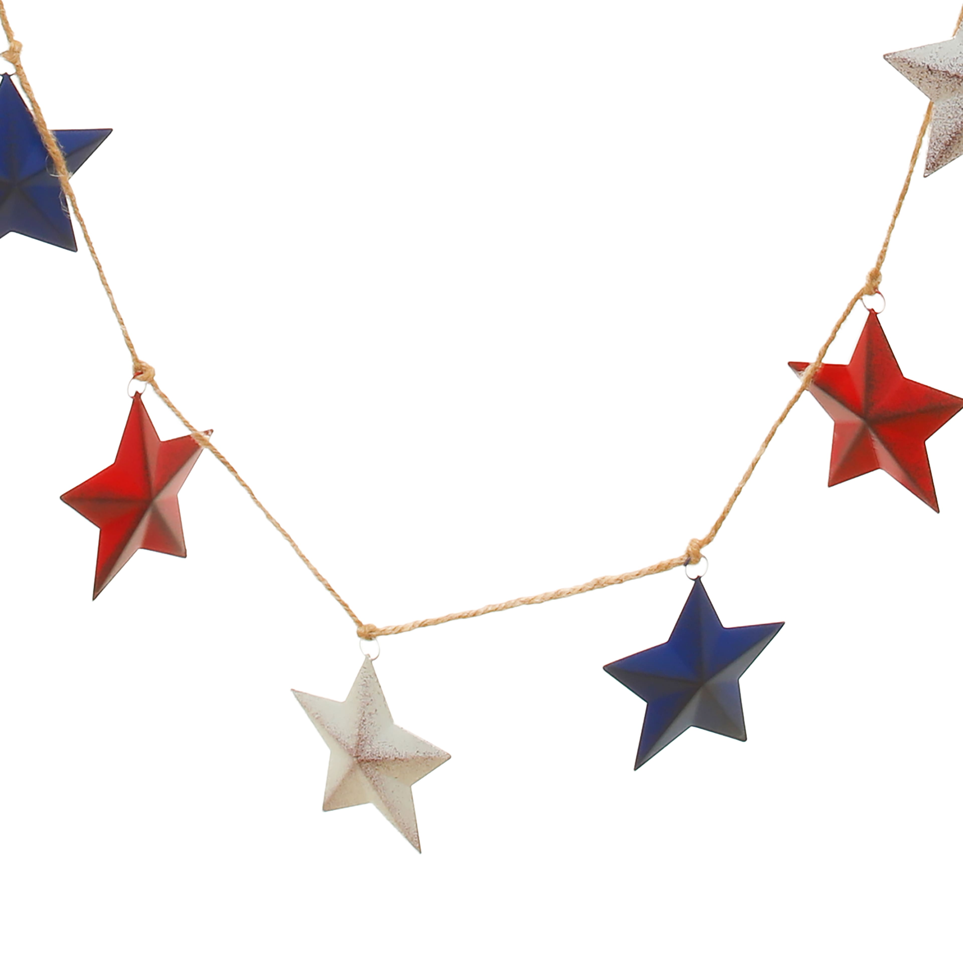 6ft. Red, White &#x26; Blue Metal Star Garland by Celebrate It&#x2122;