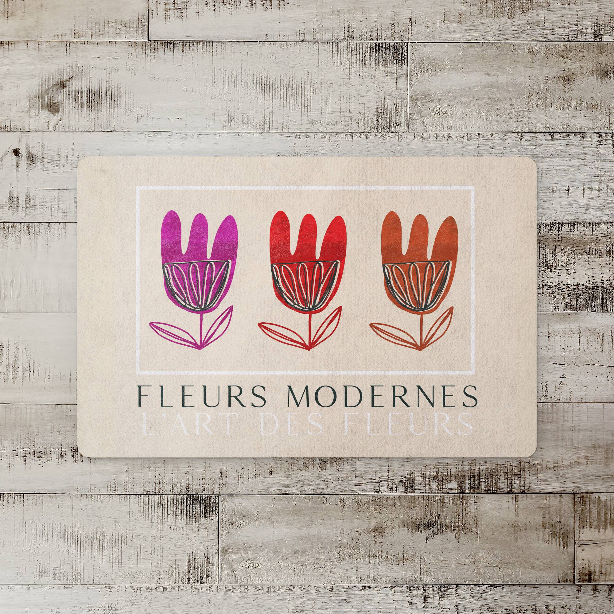 Fleurs Modernes 27" x 18" Floor Mat