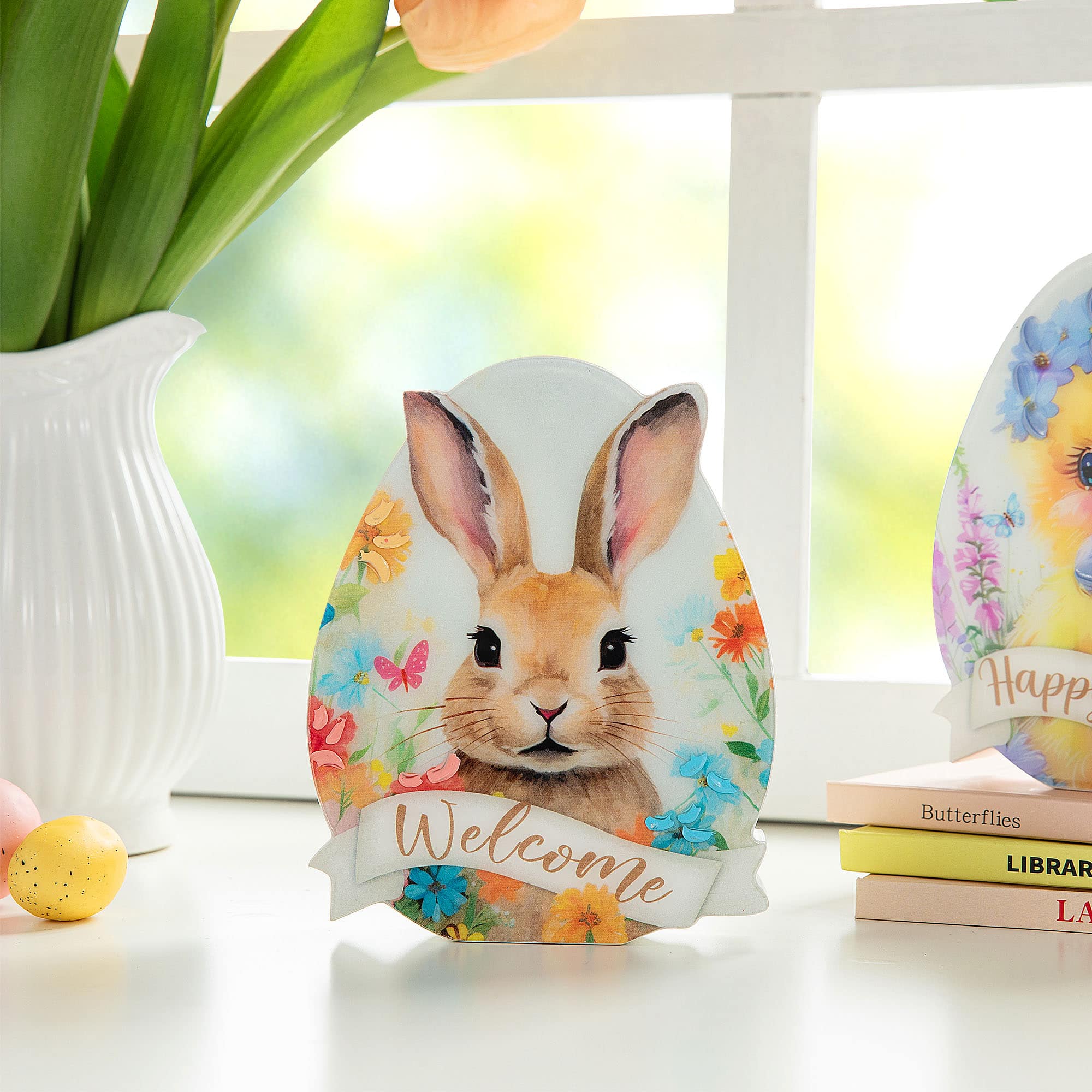 Glitzhome® 6" Easter Egg Chick Table Décor Set