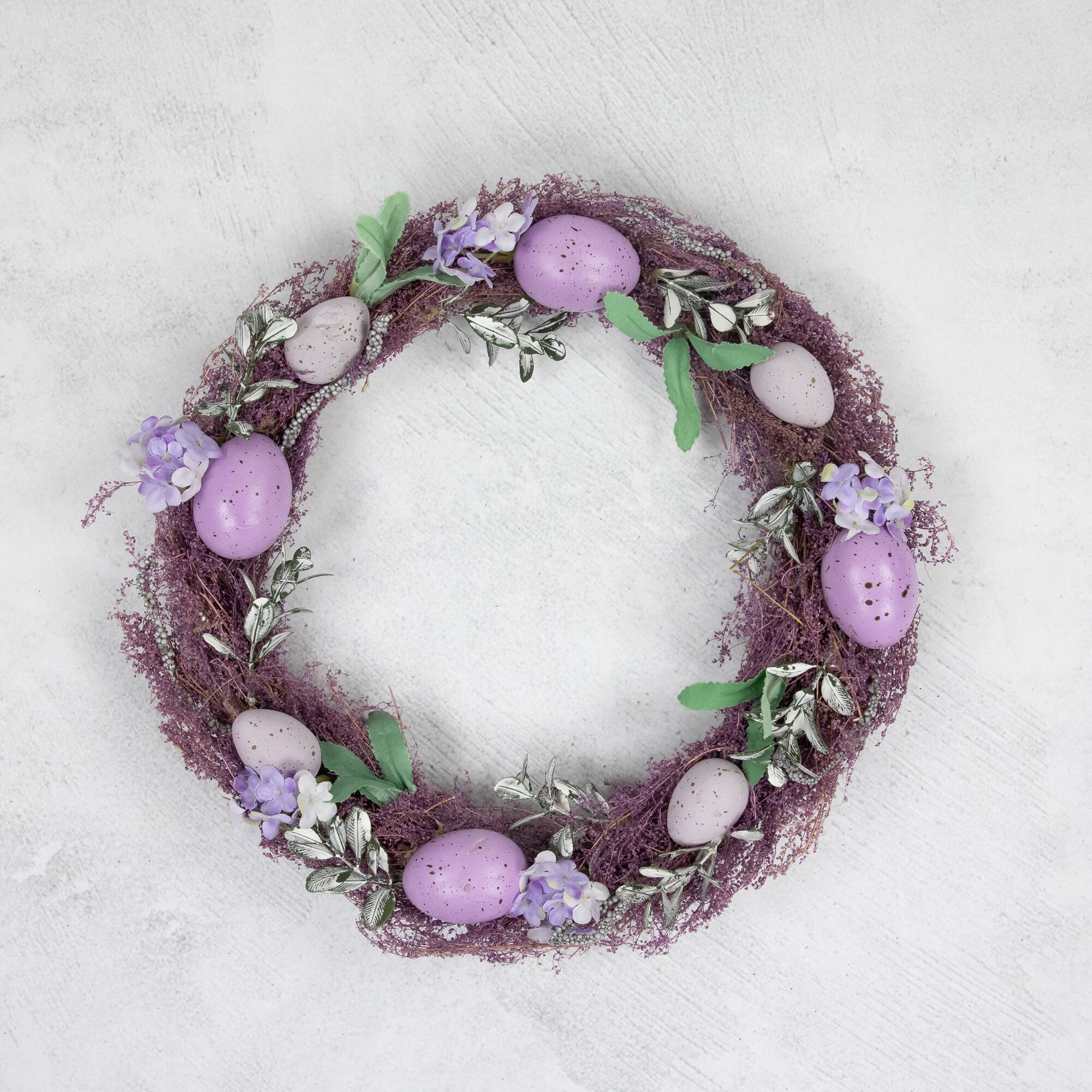 12&#x22; Lavender Speckled Egg Twig Wreath