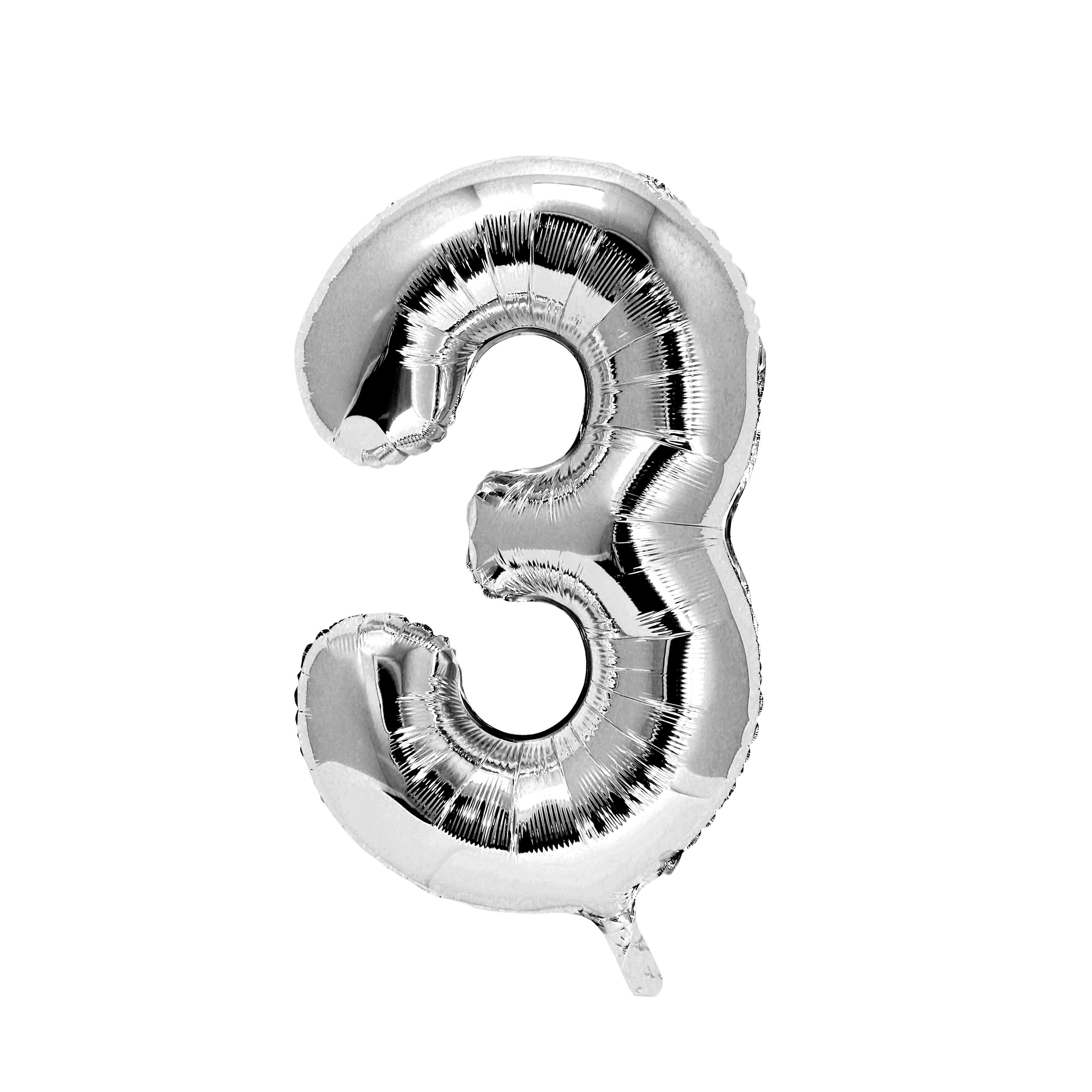 Silver Foil Number Balloon by Celebrate It™
