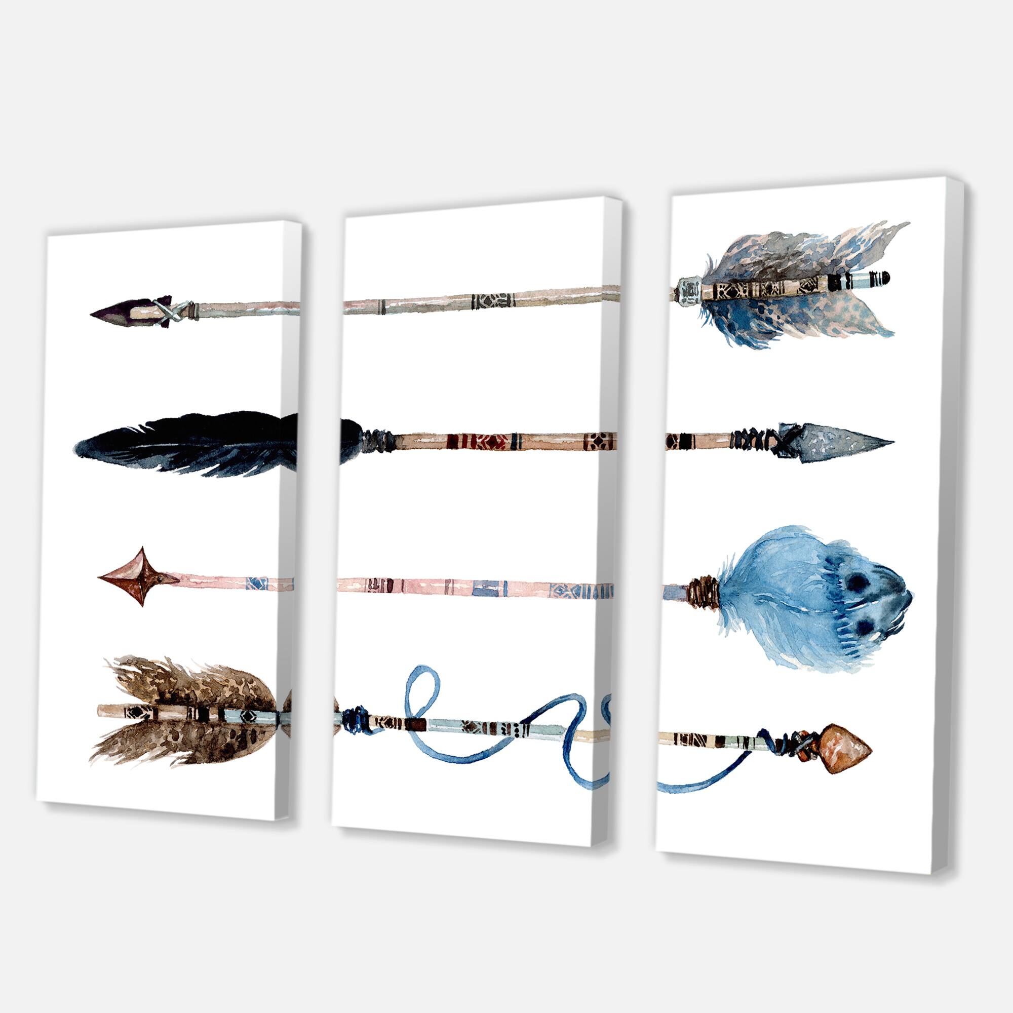 Designart - Ethnic Feathers and Flowers On Native Arrows IV