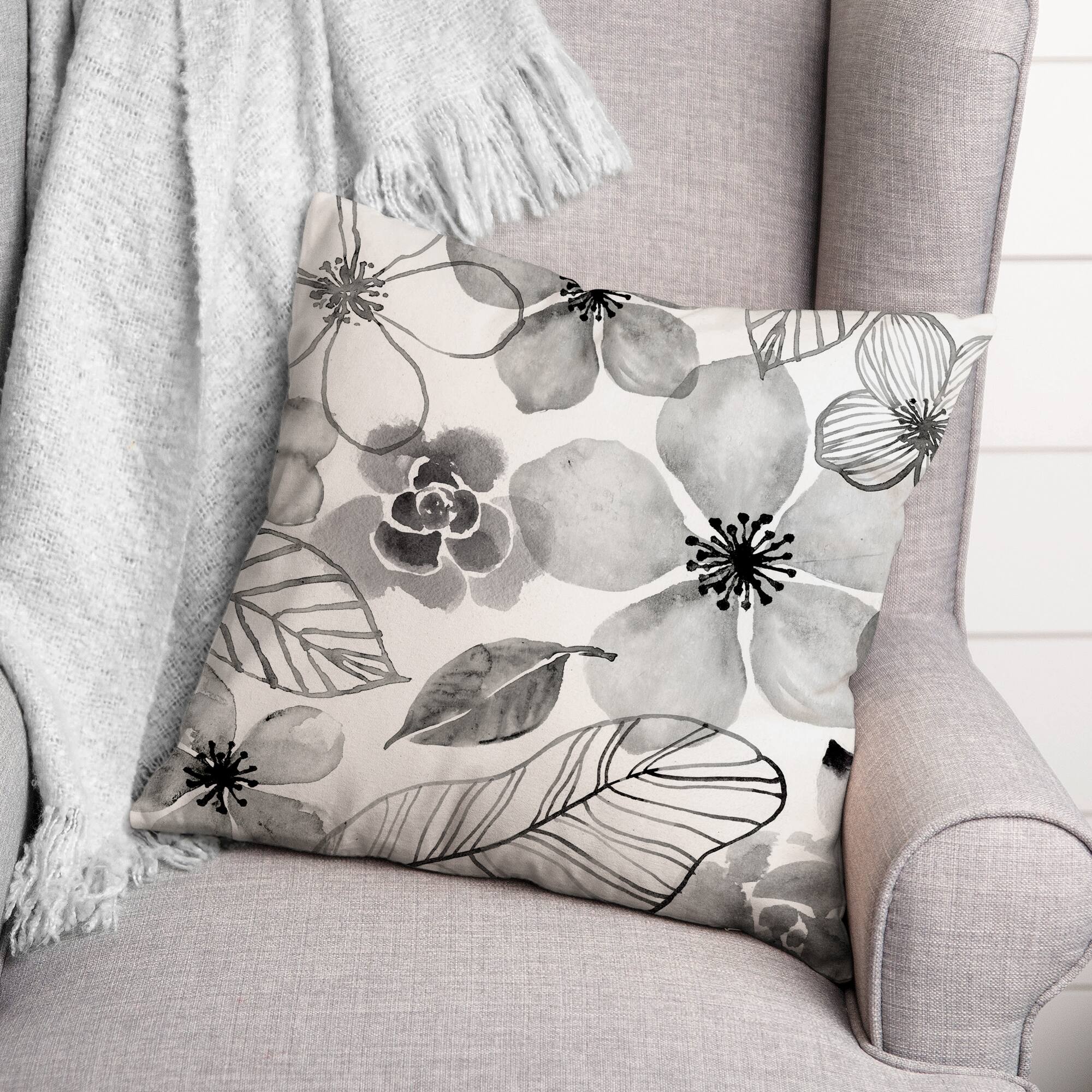 18" x 18" Watercolor Flowers Versatile Throw Pillow