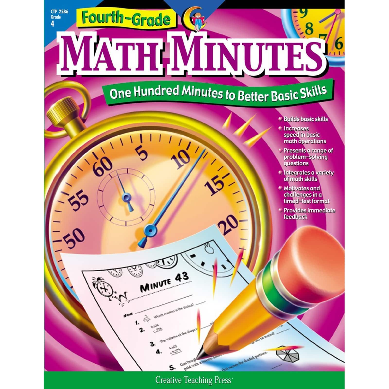 Creative Teaching Press® Math Minutes Workbook, Grade 4
