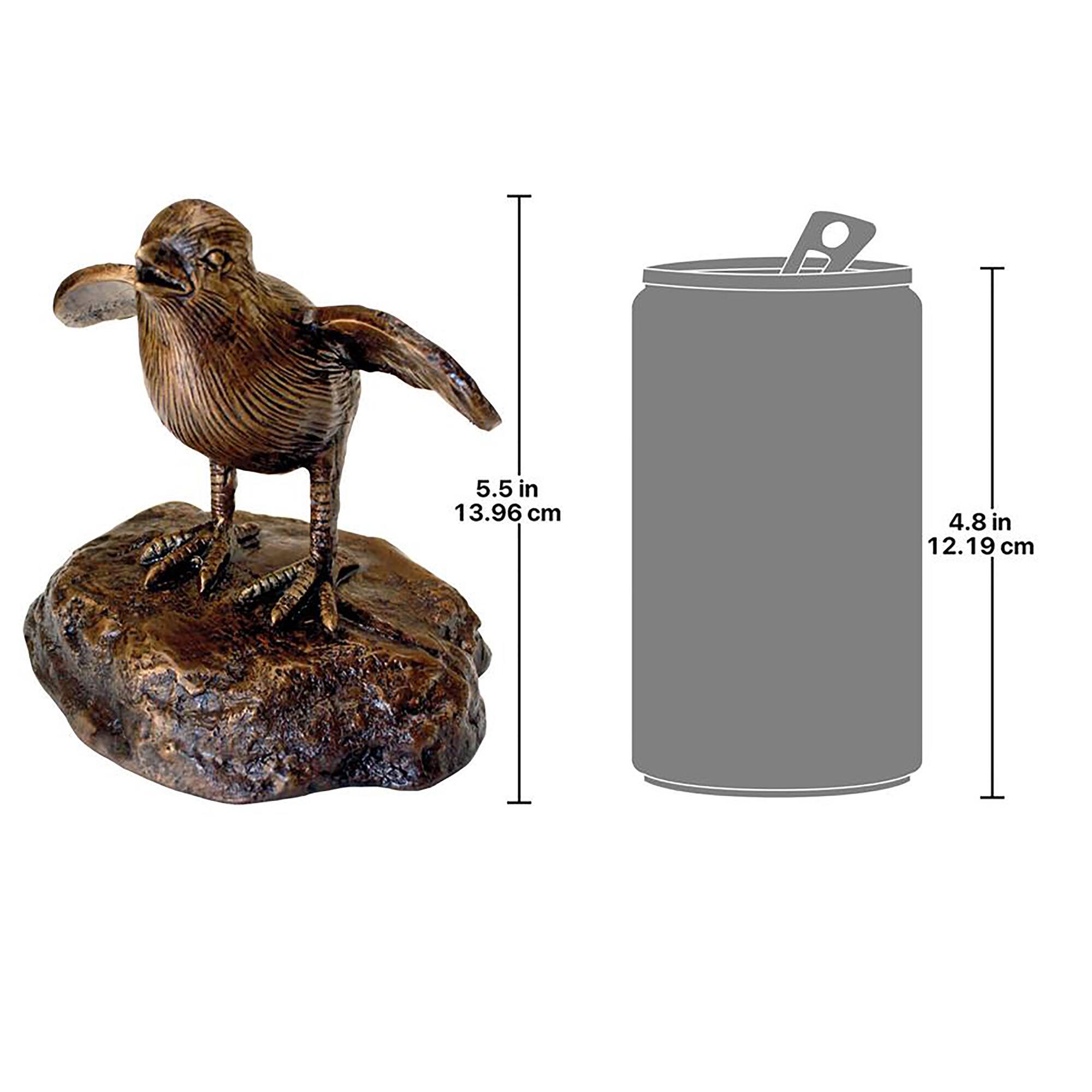 Design Toscano 6&#x22; Single Baby California Quail Solid Cast Bronze Garden Statue