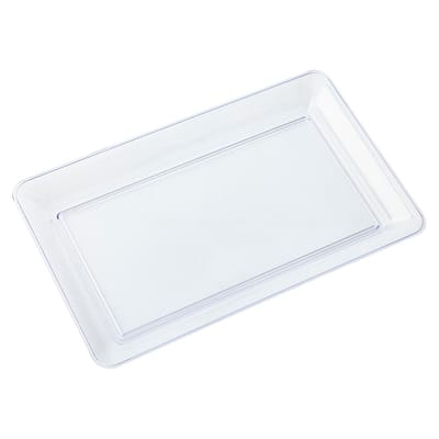 White plastic clearance serving trays