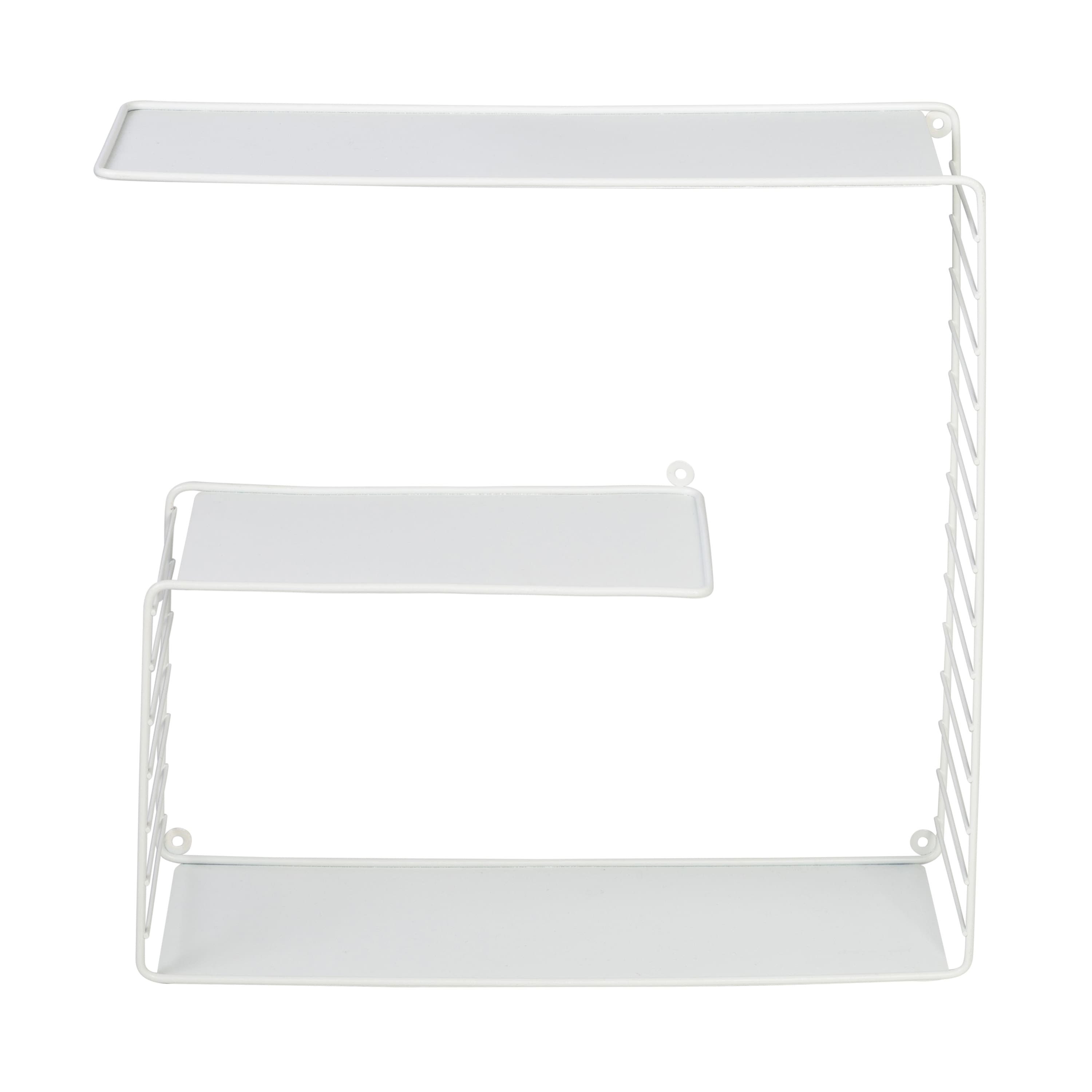 Honey Can Do White 3-Tier Floating Square Wall Shelf