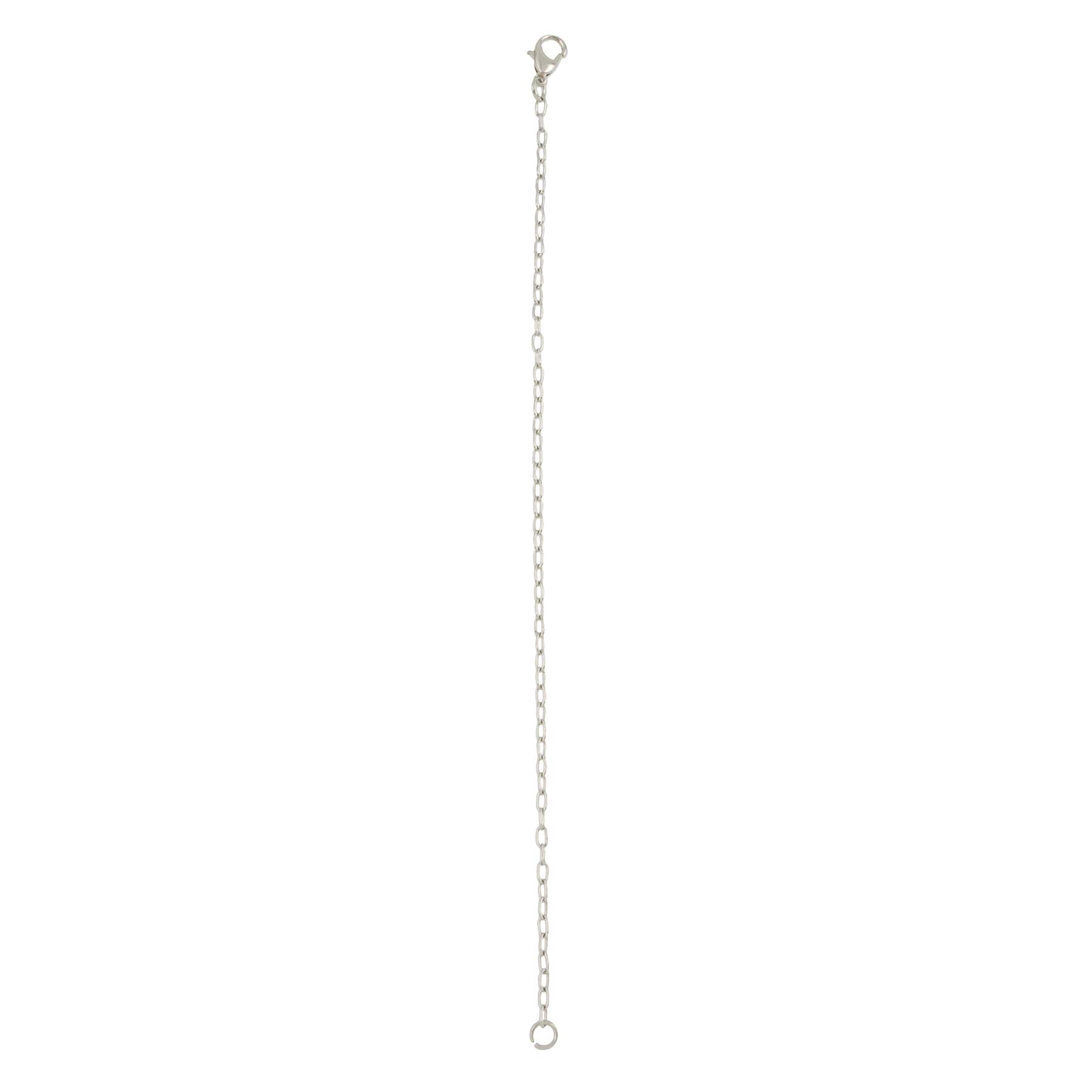 7.5&#x22; Rhodium Anklet Charm Bracelet by Bead Landing&#x2122;