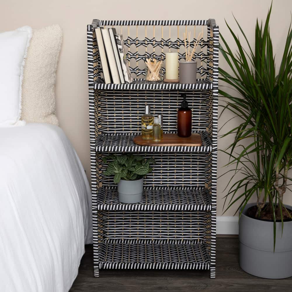 Household Essentials 39" Woven Paper Rattan Accent Shelf