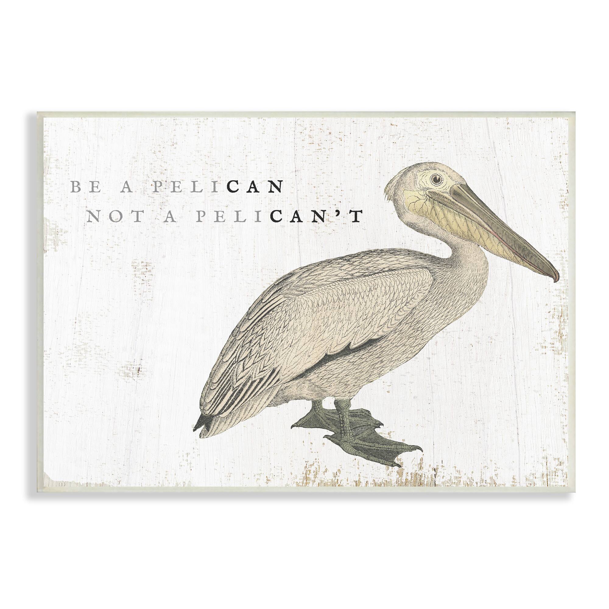 Stupell Industries Be Pelican not Pelican't Funny Beach Phrase Pun Wall Plaque