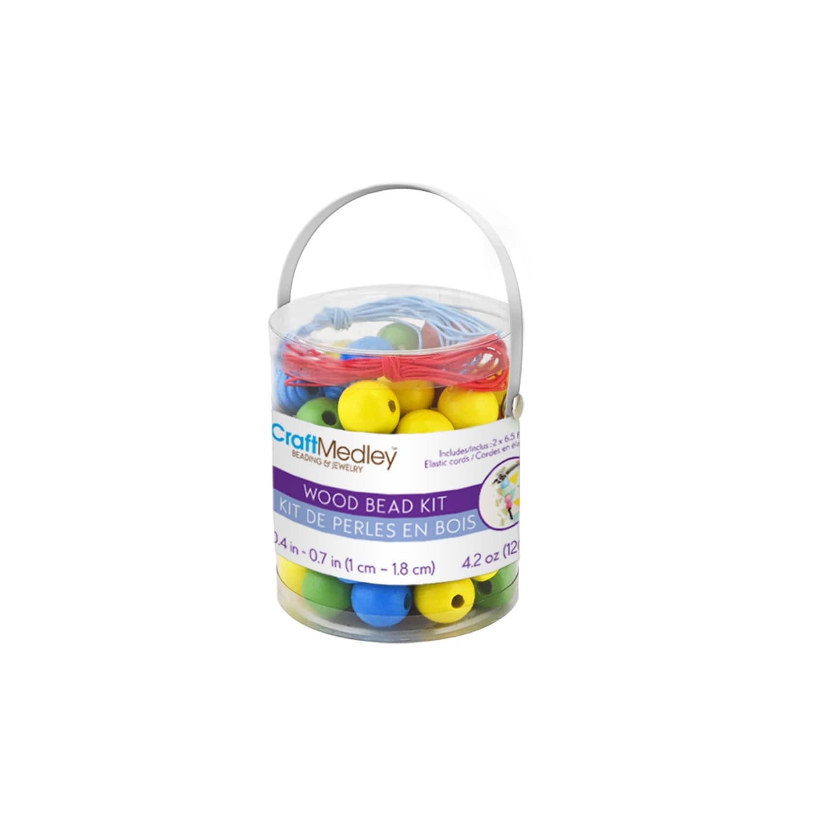 Craft Medley&#x2122; Primary Mix Multicraft Wooden Bead &#x26; Cord Kit