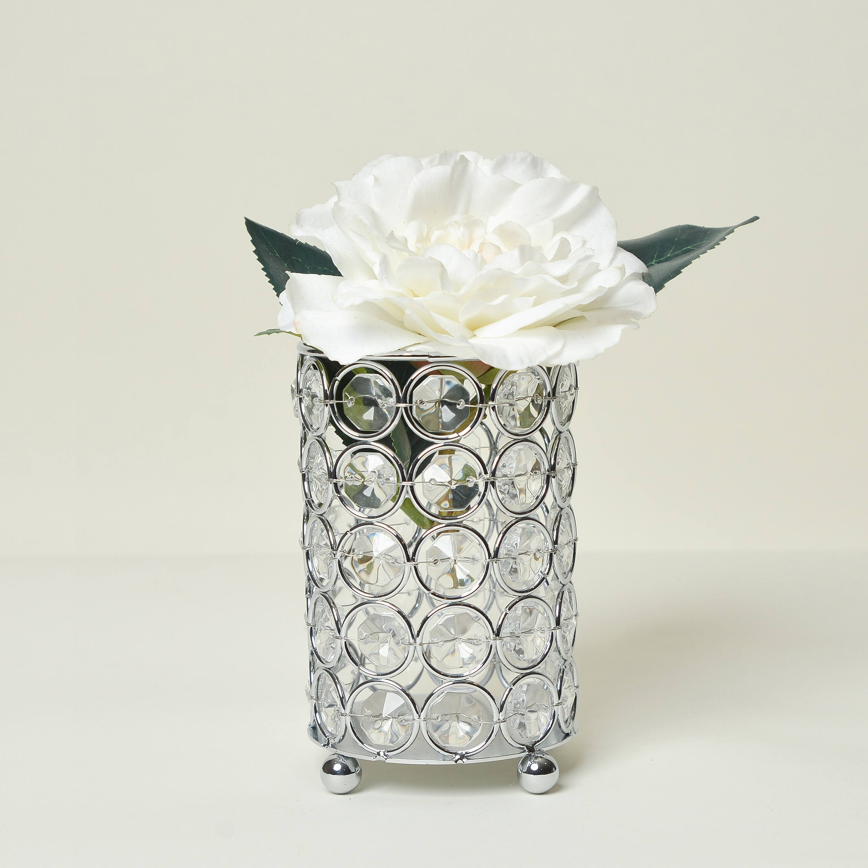 Elegant Designs&#x2122; Chrome Crystal Decorative Candle Holder
