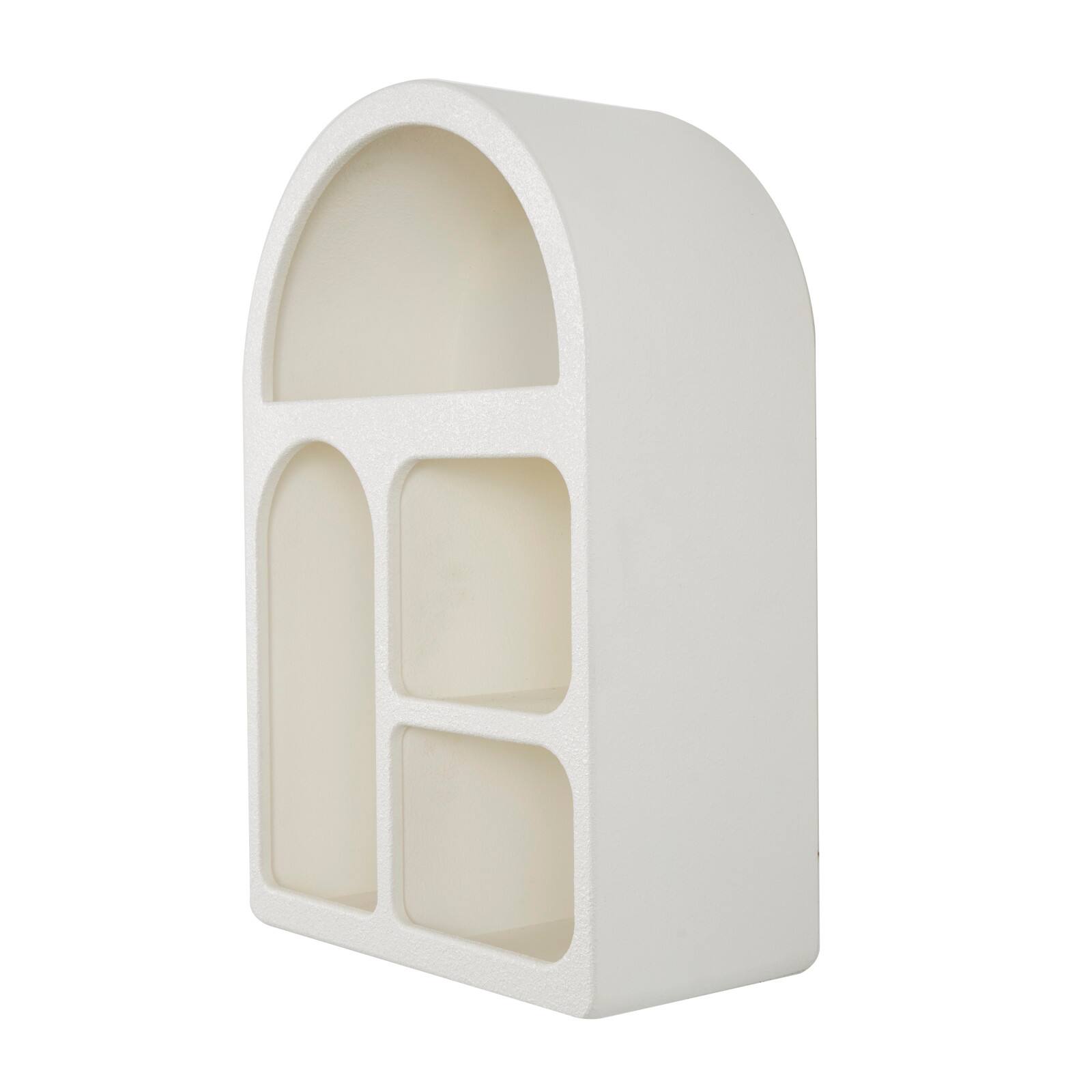24&#x22; Cream Geometric Arched Wall Shelf