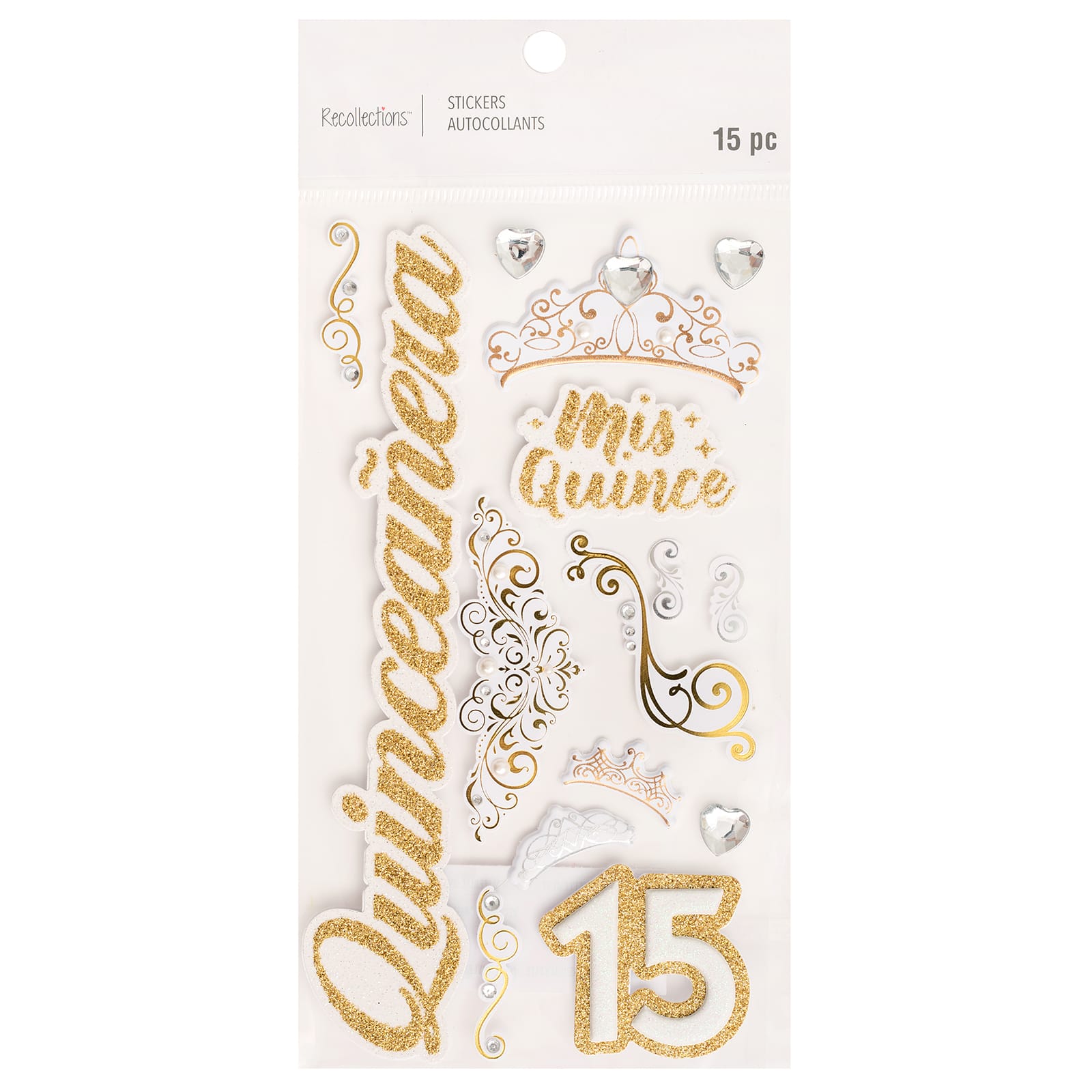 12 Pack: Quincea&#xF1;era Stickers by Recollections&#x2122;