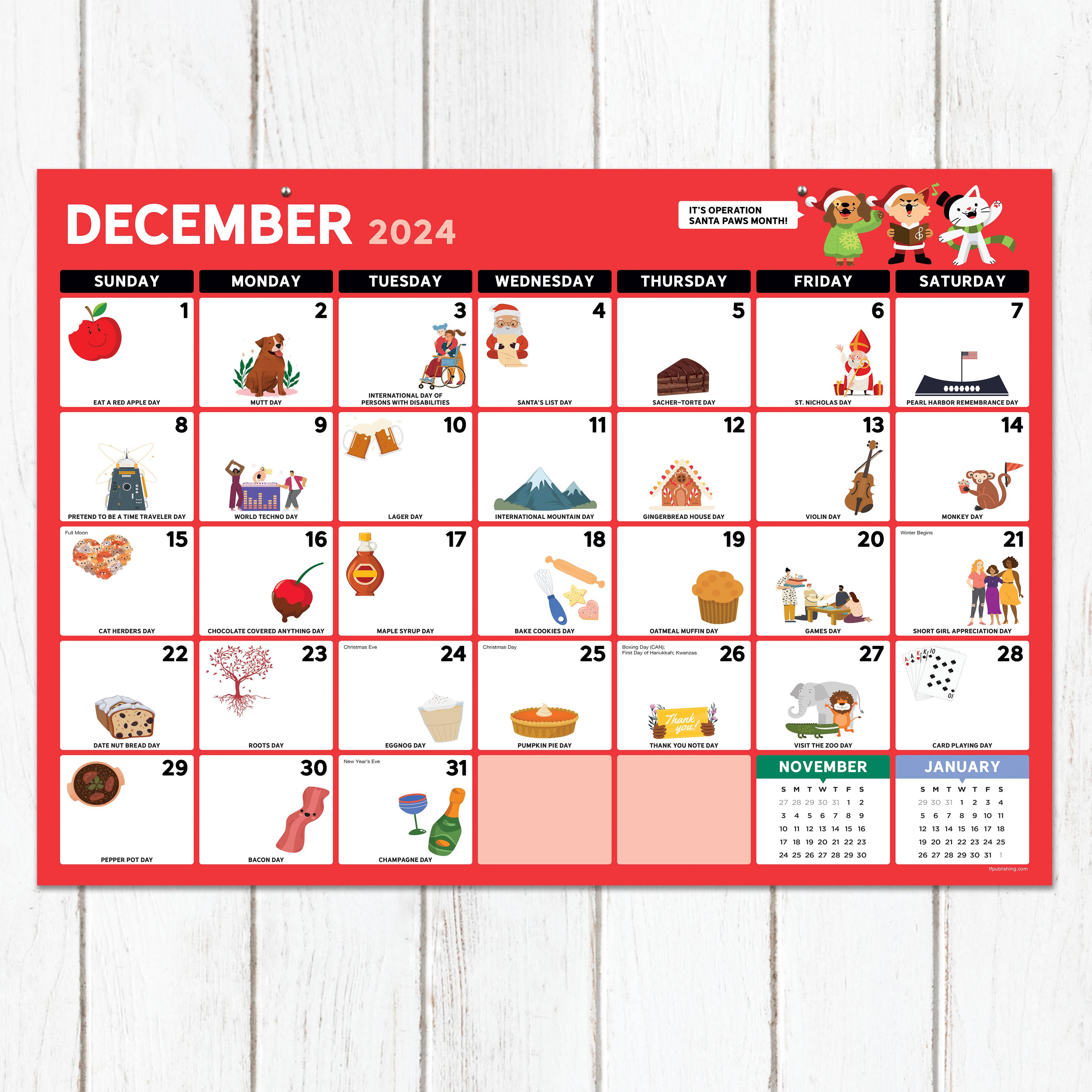 TF Publishing 2024-2025 Every Day's A Holiday Medium Desk Pad Calendar