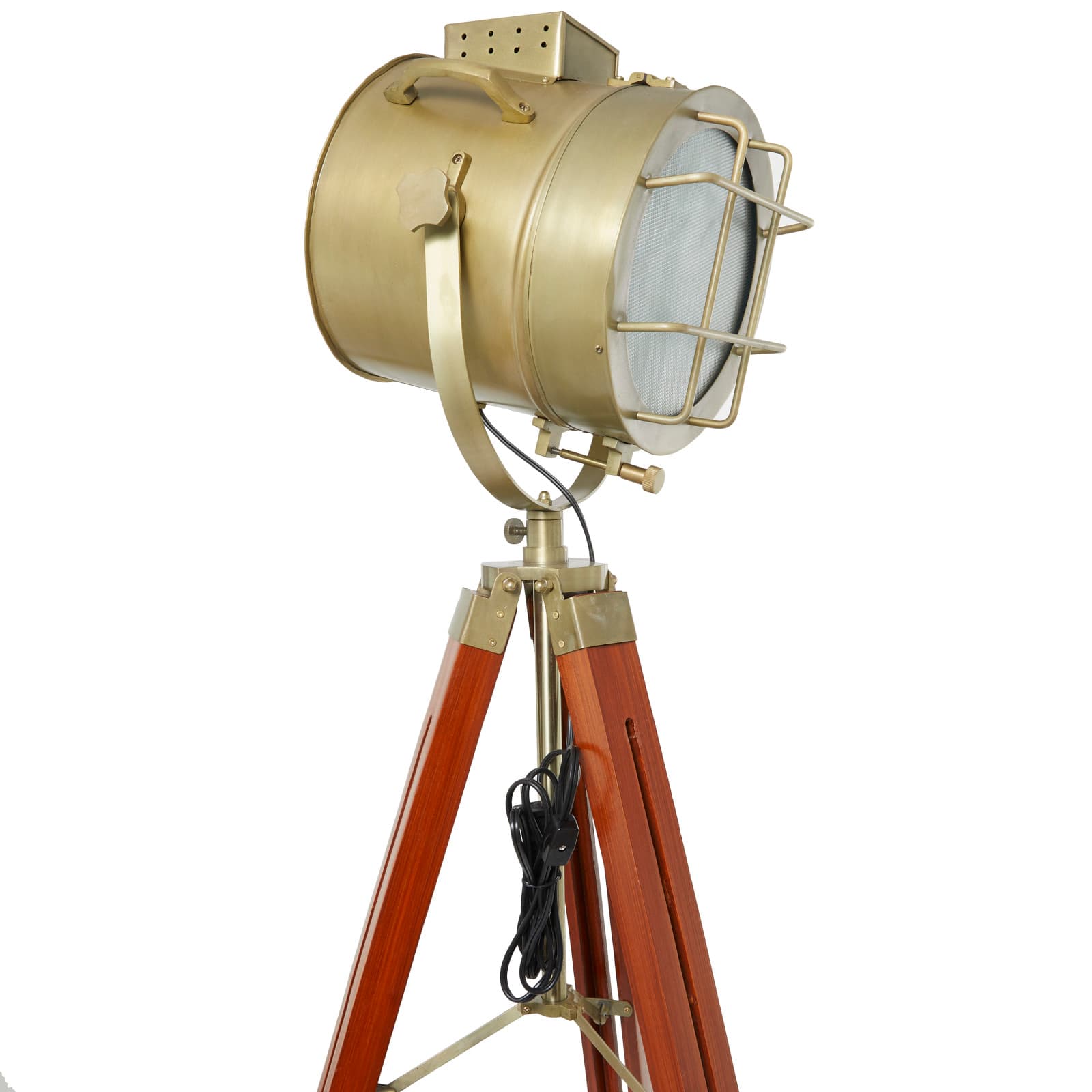 Brown Stainless Steel Spotlight Floor Lamp 31&#x22; x 31&#x22; x 68&#x22;