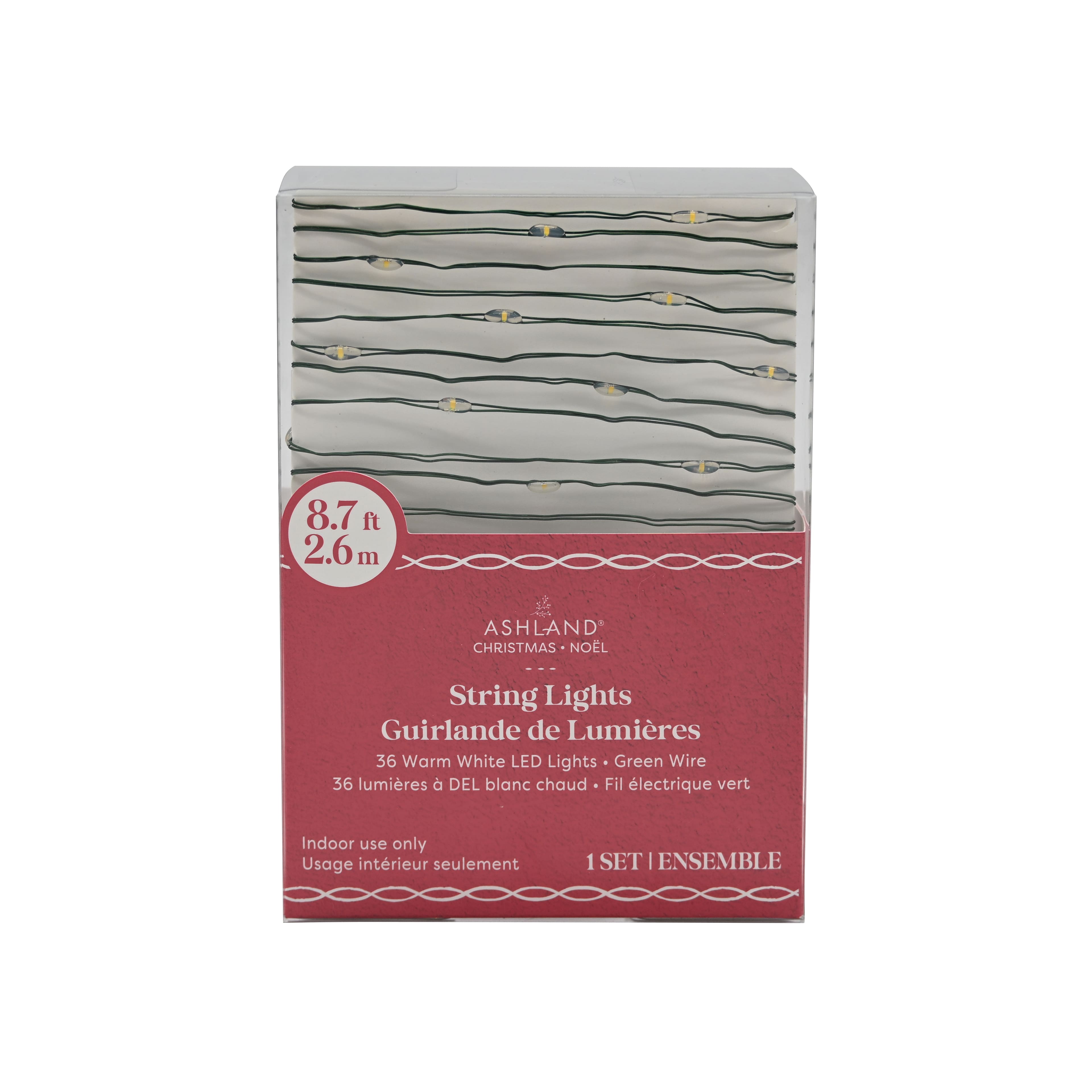 36ct. Warm White LED Bead String Lights on Green Wire by Ashland&#xAE;