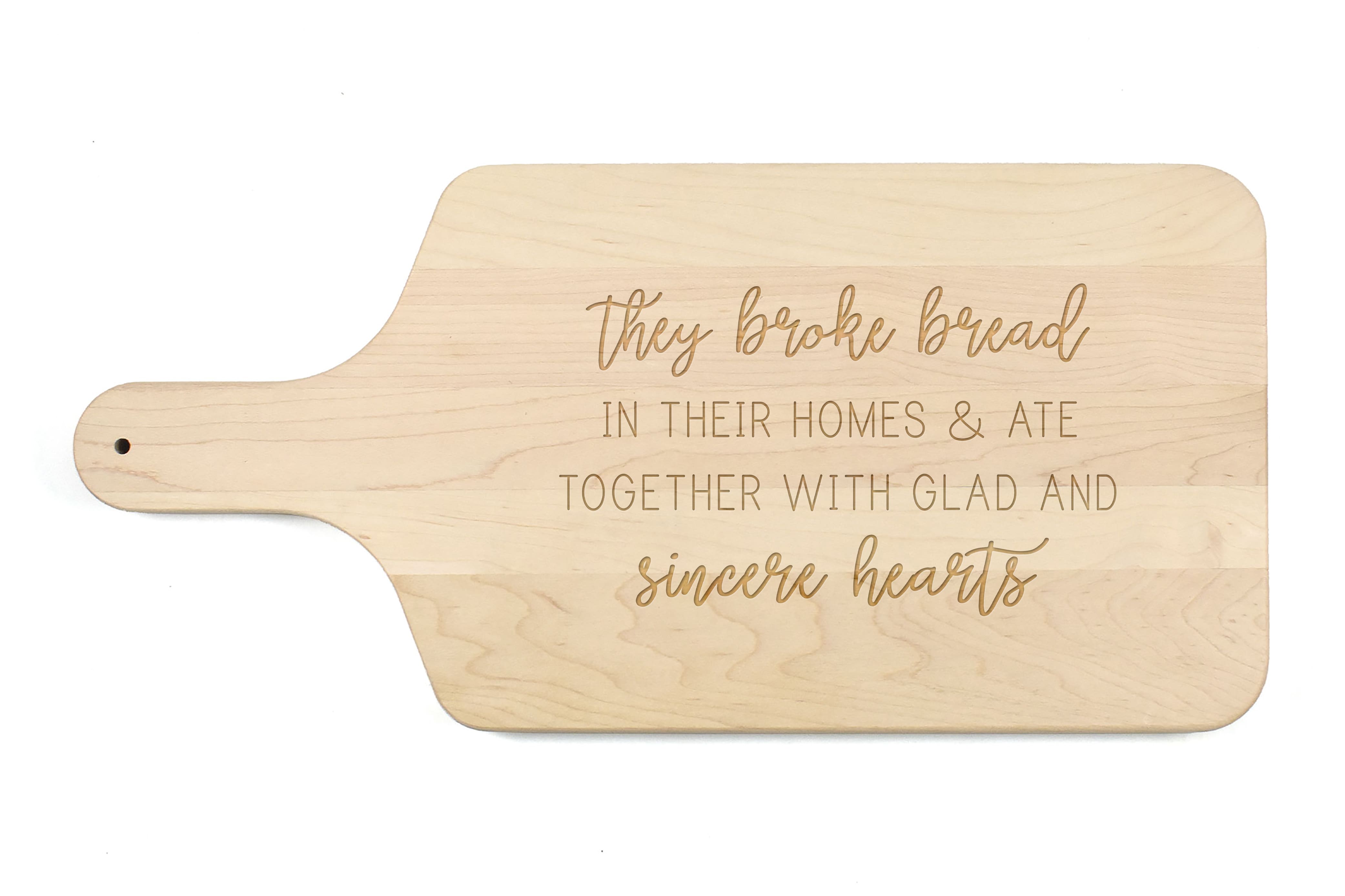 They Broke Bread 17" x 8" Maple Paddle Cutting Board