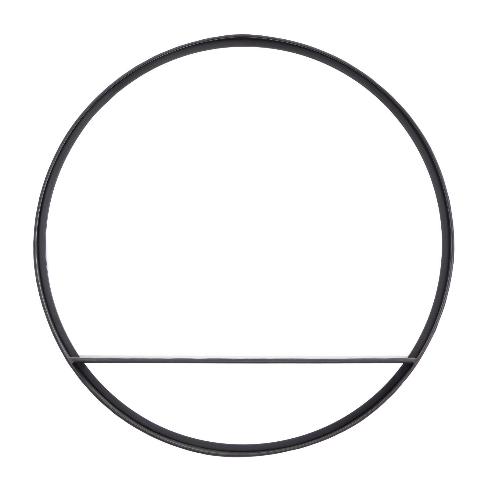 Black Iron Contemporary Wall Mirror, 24" x 24" x 5"