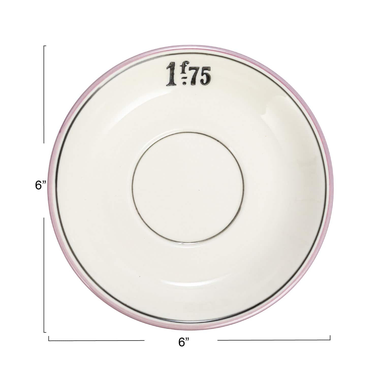 Hello Honey&#xAE; 6&#x22; Factorial Numbers Design Stoneware Plate Set