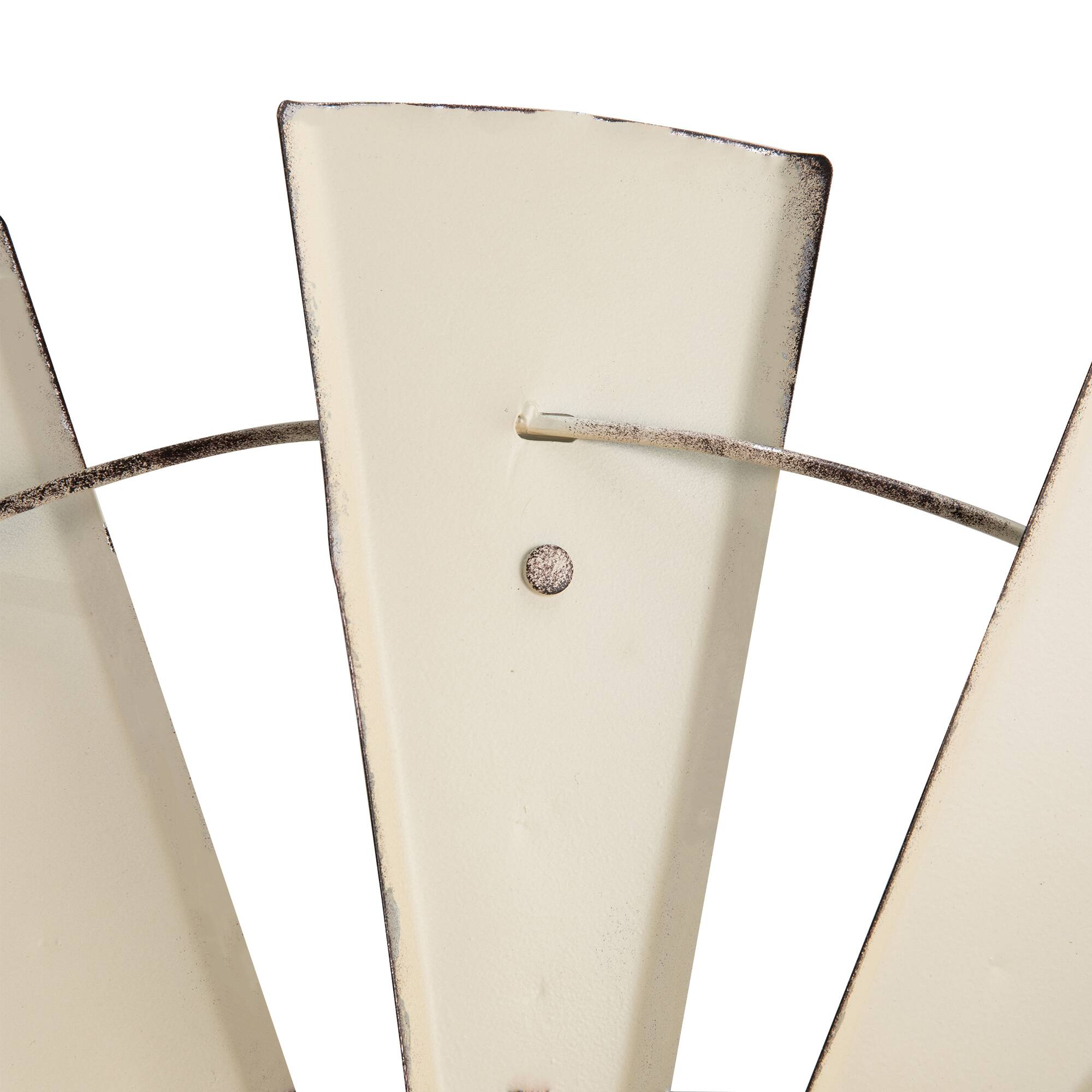 Glitzhome® 28.5" Beige Metal Wind Spinner Wall Décor