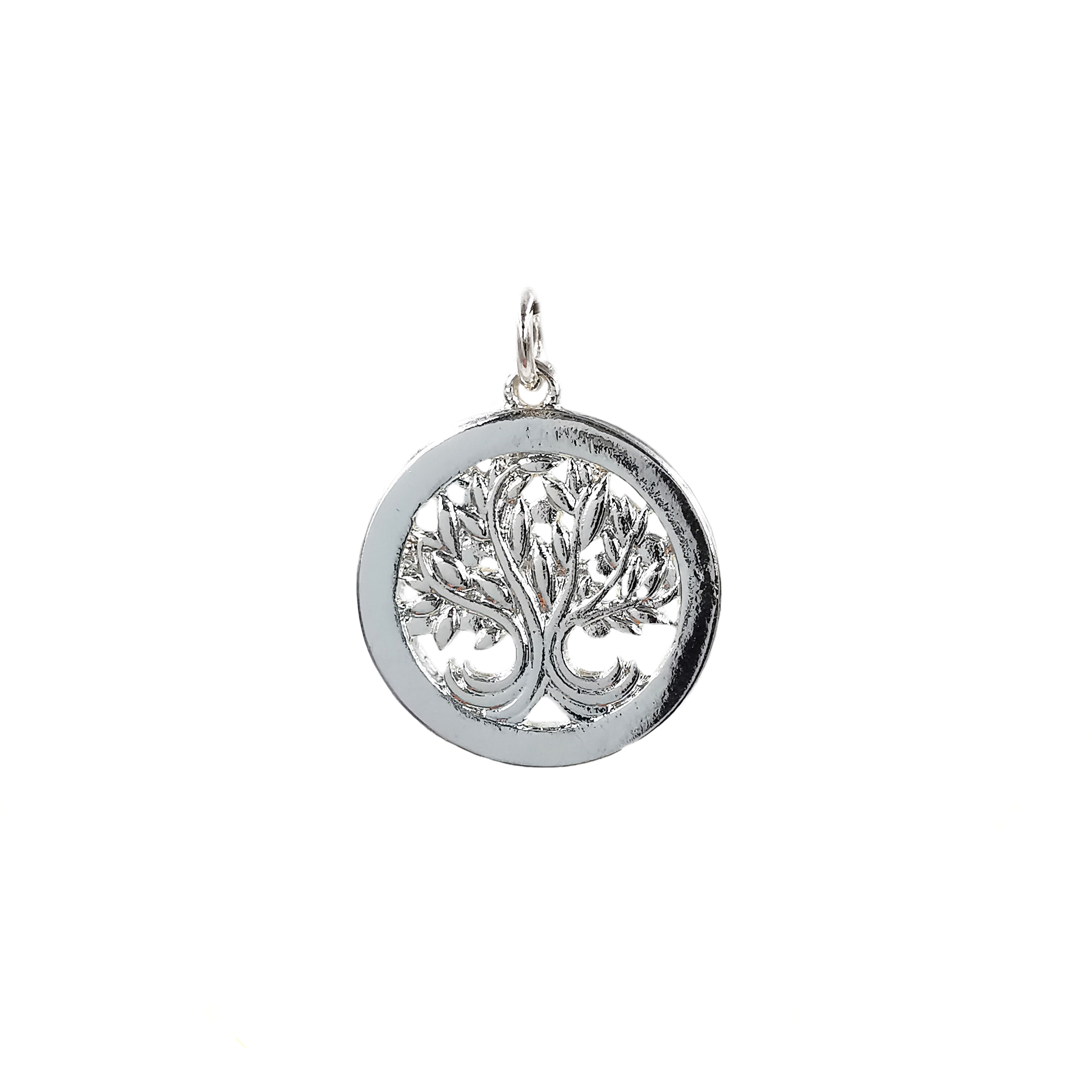 Charmalong&#x2122; Silver Plated &#x26; Stone Paved Tree Charm by Bead Landing&#x2122;