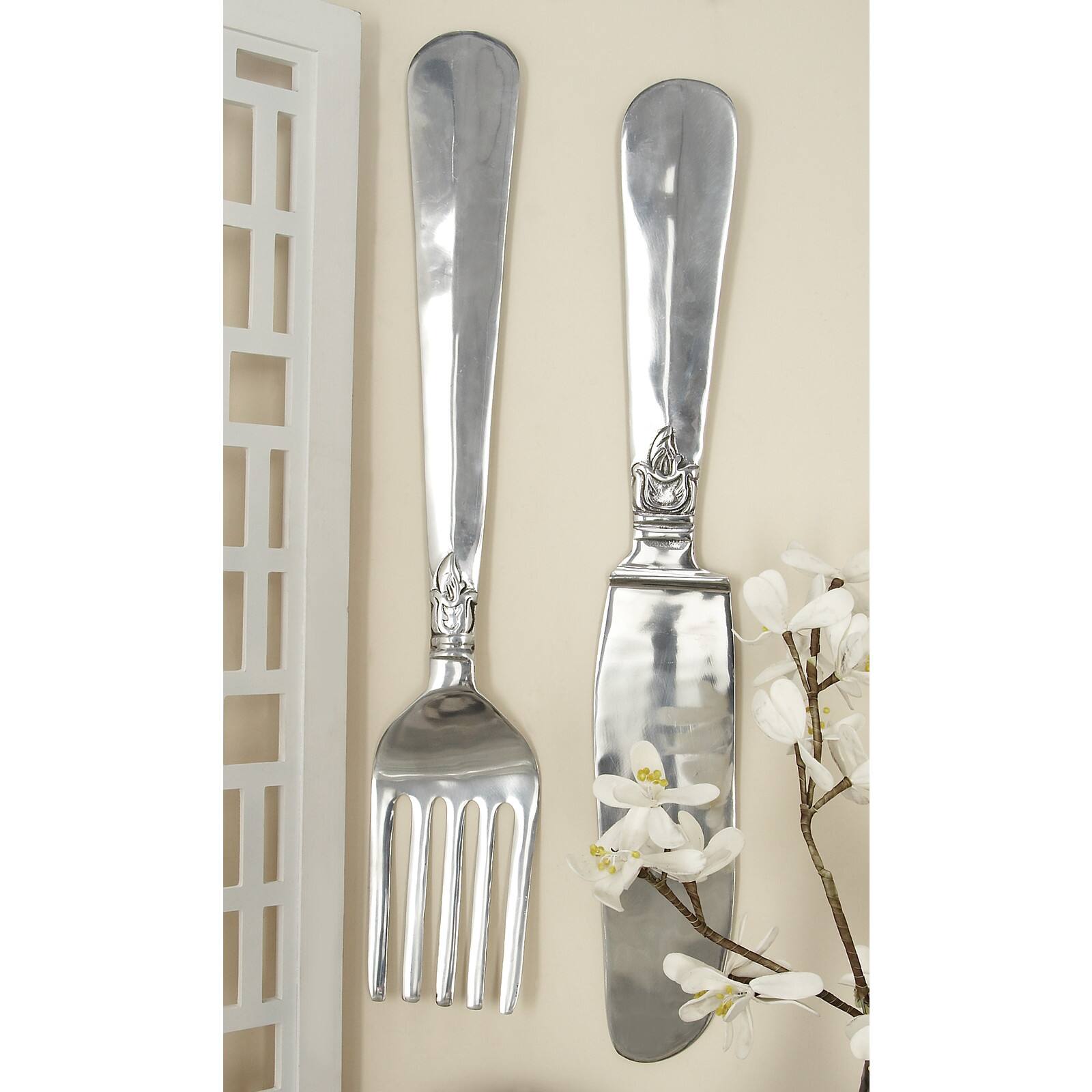 Silver Aluminum Flatware Wall Accent Set, 3ct.