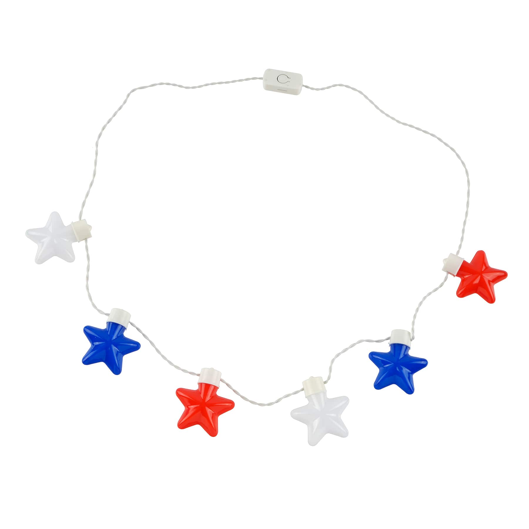 Red, White &#x26; Blue Light-Up Star Necklace by Celebrate It&#x2122;