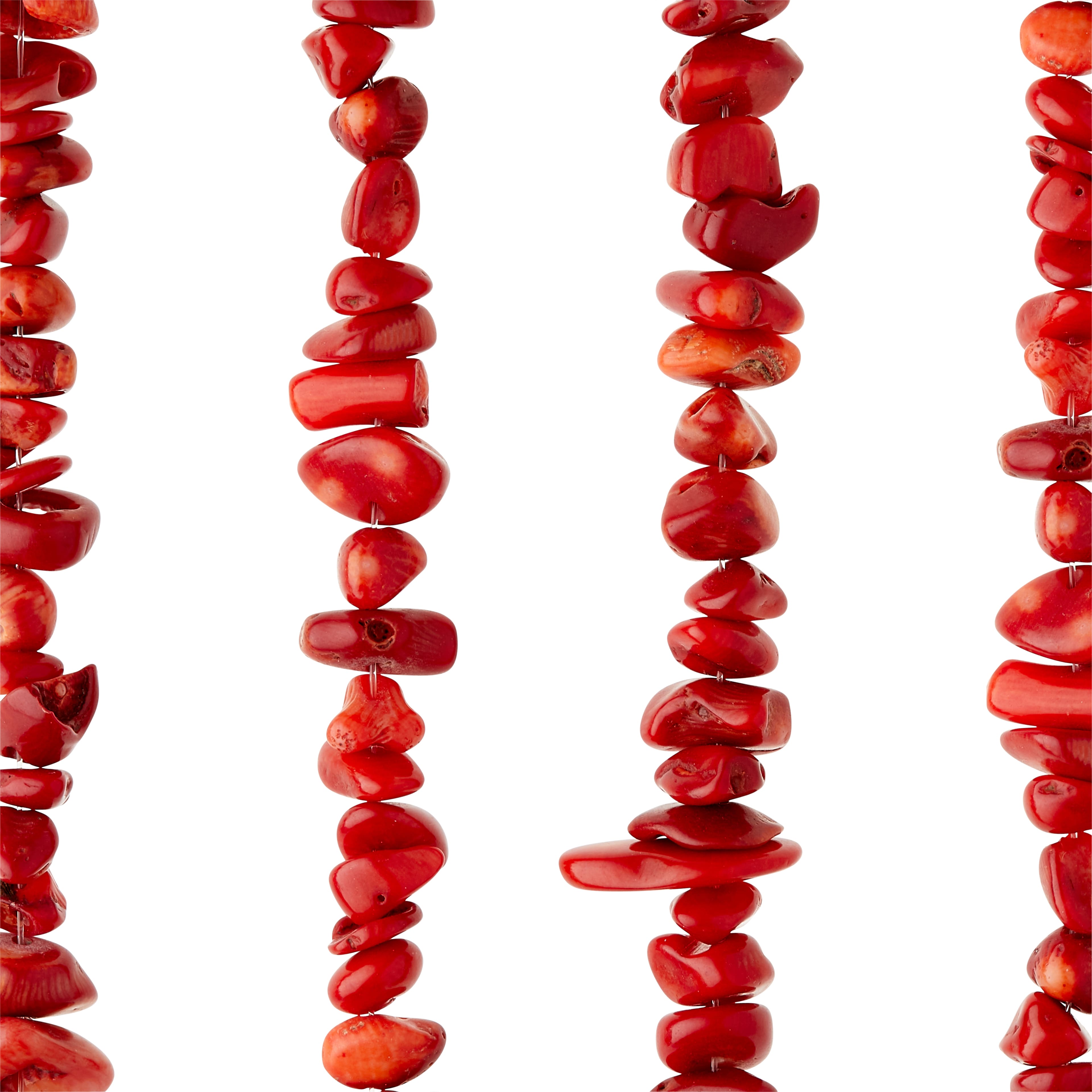 12 Pack: Red Dyed Nugget Bamboo Coral Beads by Bead Landing™