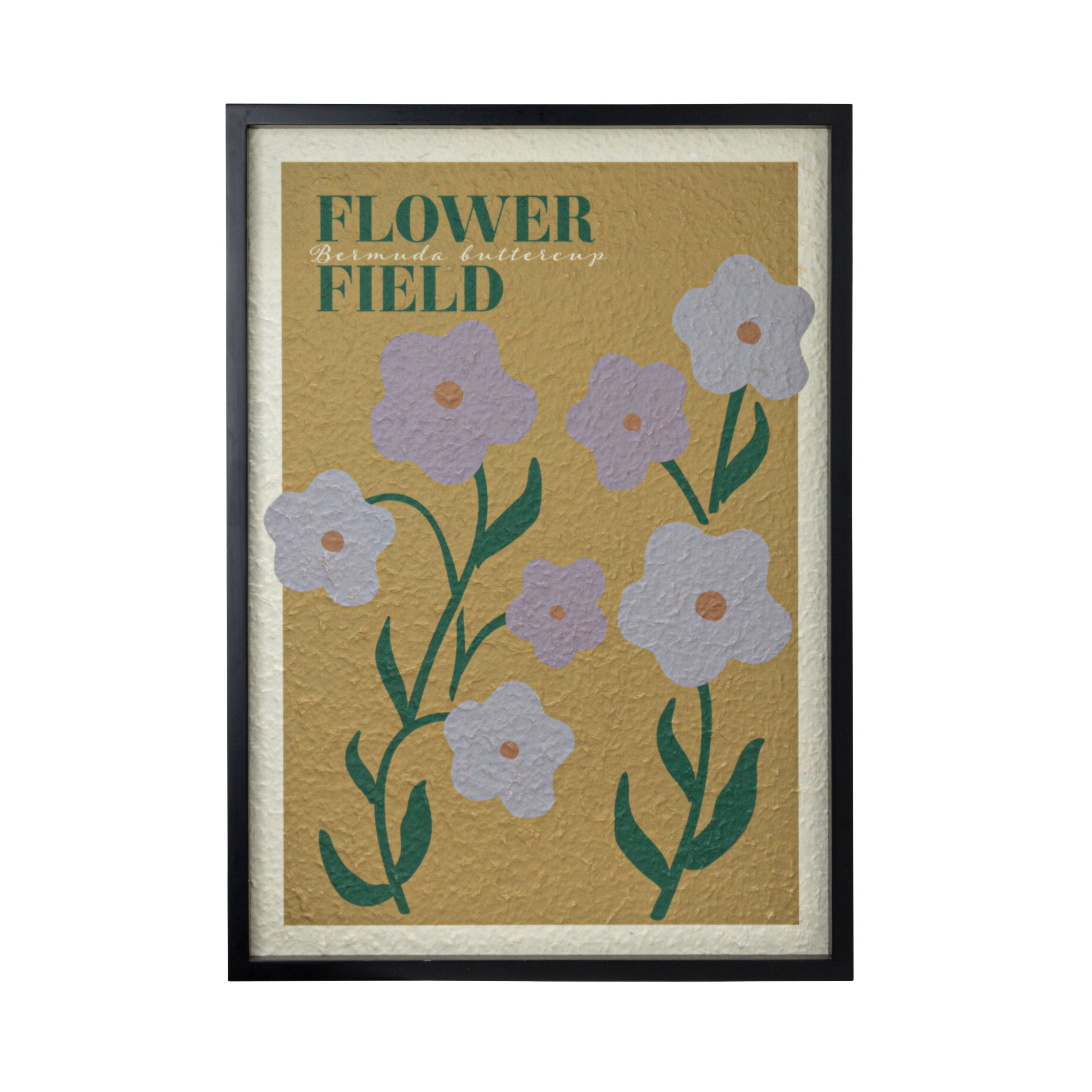 Hello Honey® Framed Flower Field Textured Paper Wall Décor
