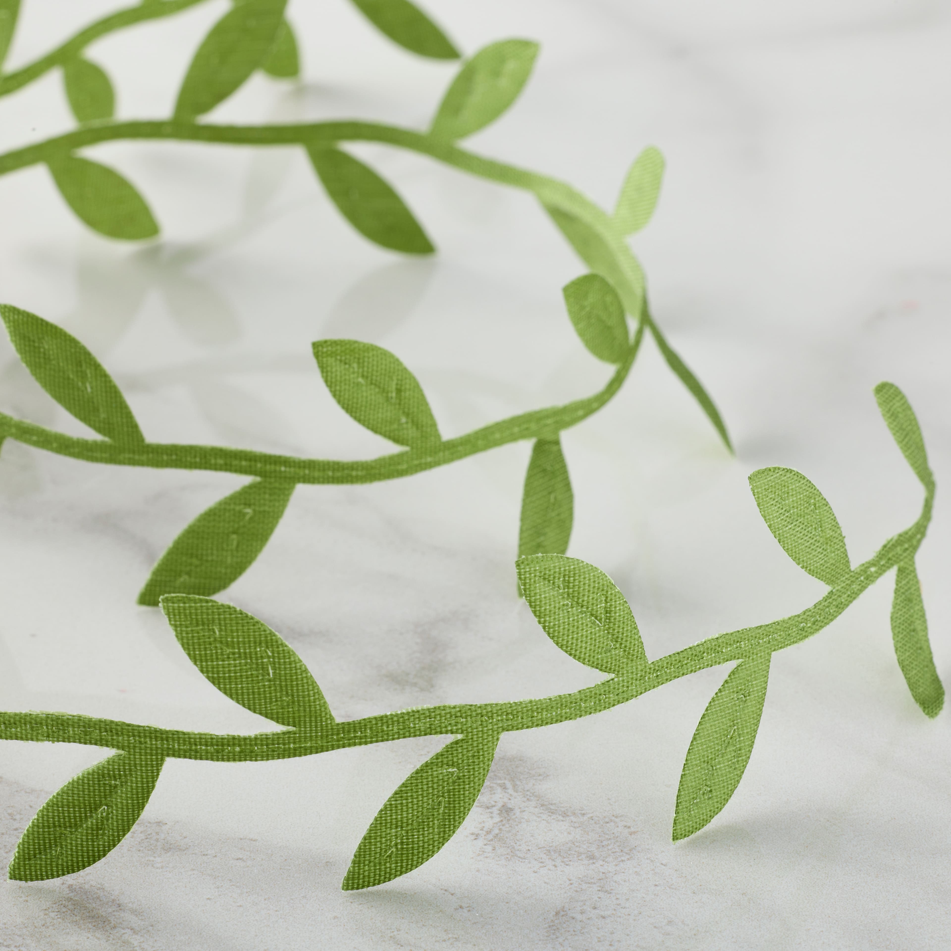1&#x22; x 3yd. Green Leaf Ribbon by Celebrate It&#xAE; Classic