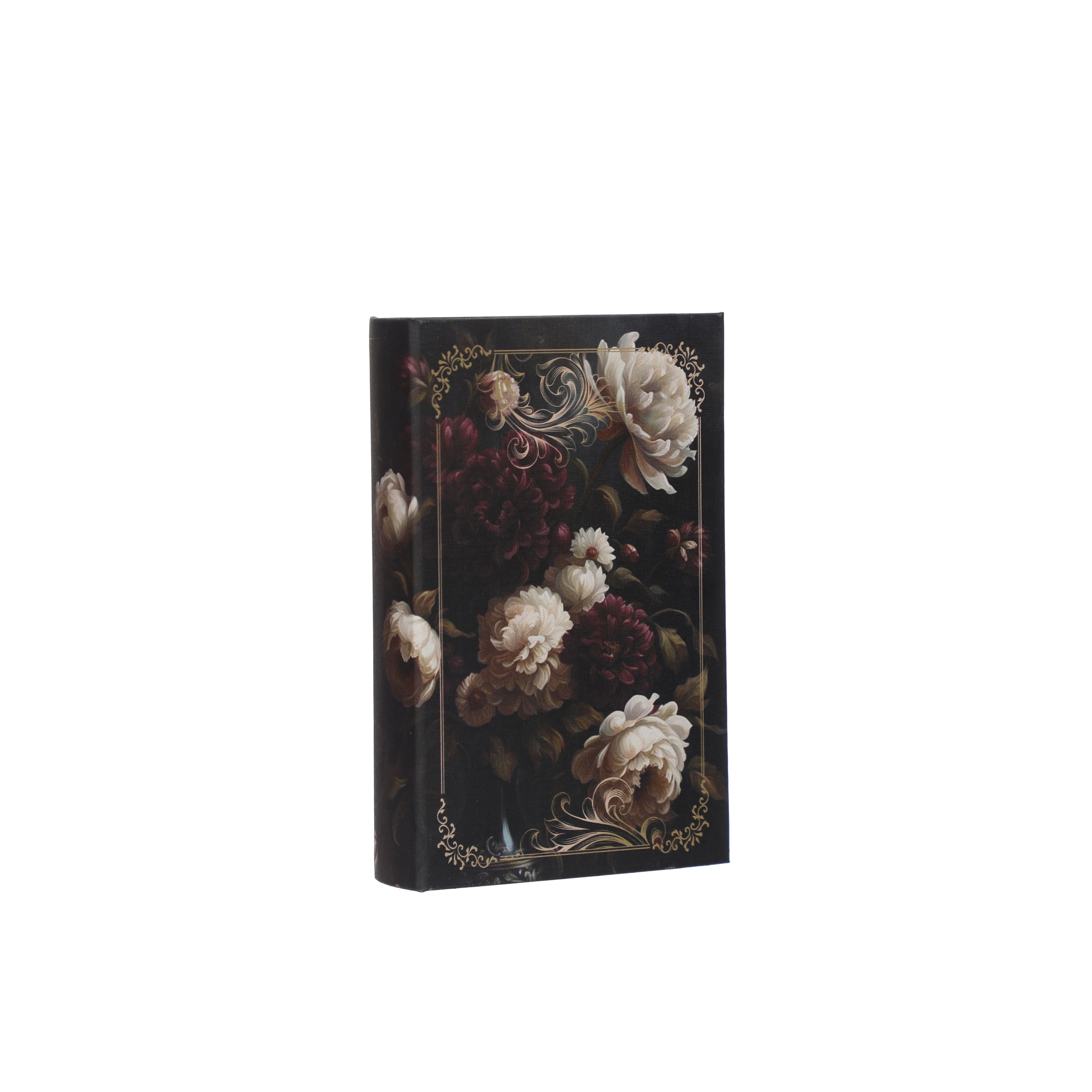 10.25&#x22; Black, Cream &#x26; Burgundy Floral Tabletop Book Box by Ashland&#xAE;