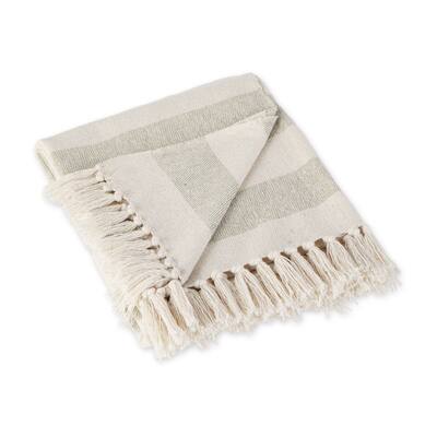 Artichoke / Off White Cabana Stripe Throw | Michaels