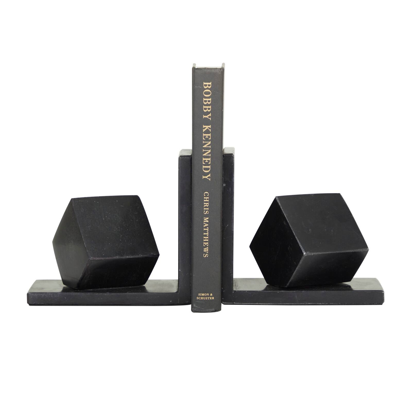 CosmoLiving by Cosmopolitan 6" Black Marble Orb Bookends Set