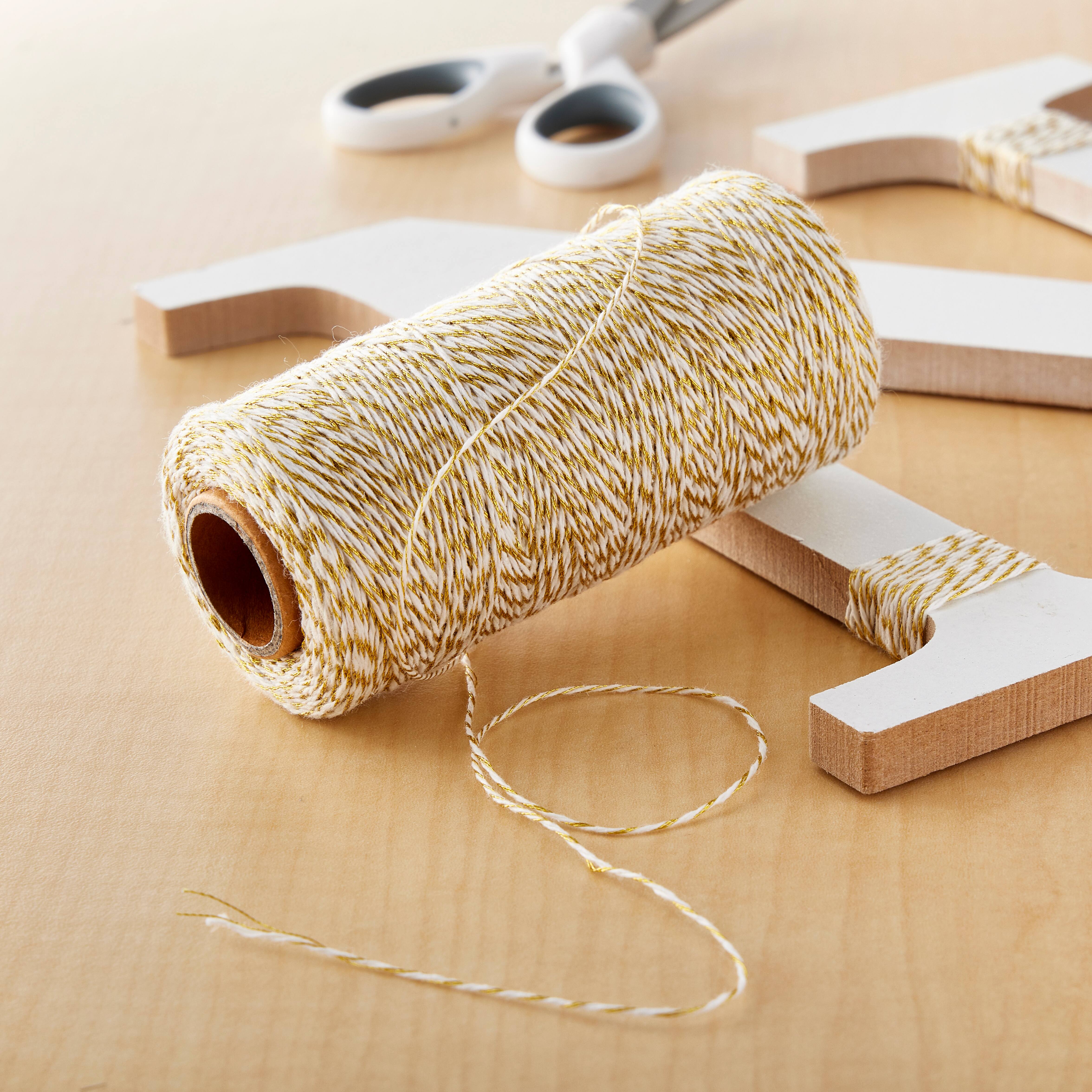 12 Pack: Metallic Gold & White Twine Spool by Recollections™