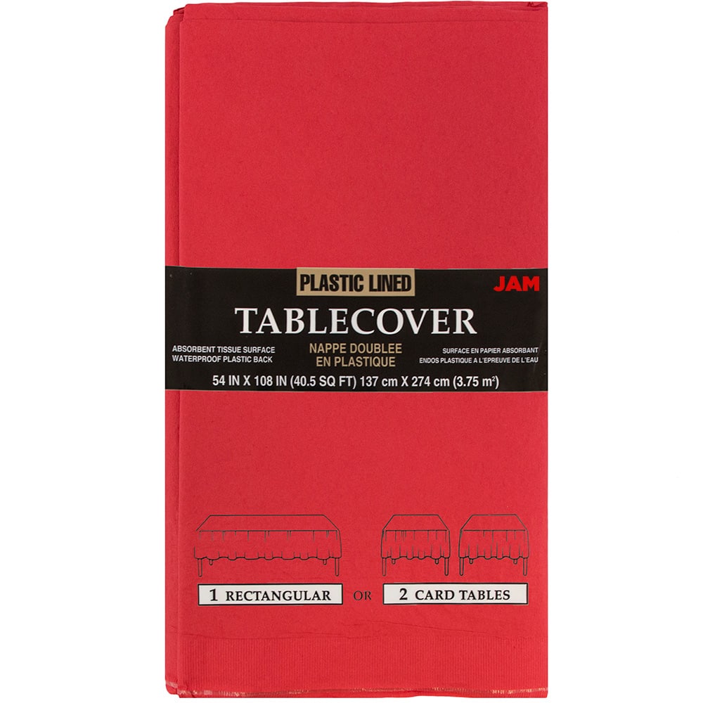 JAM Paper 108&#x22; Rectangular Plastic Lined Paper Table Cover